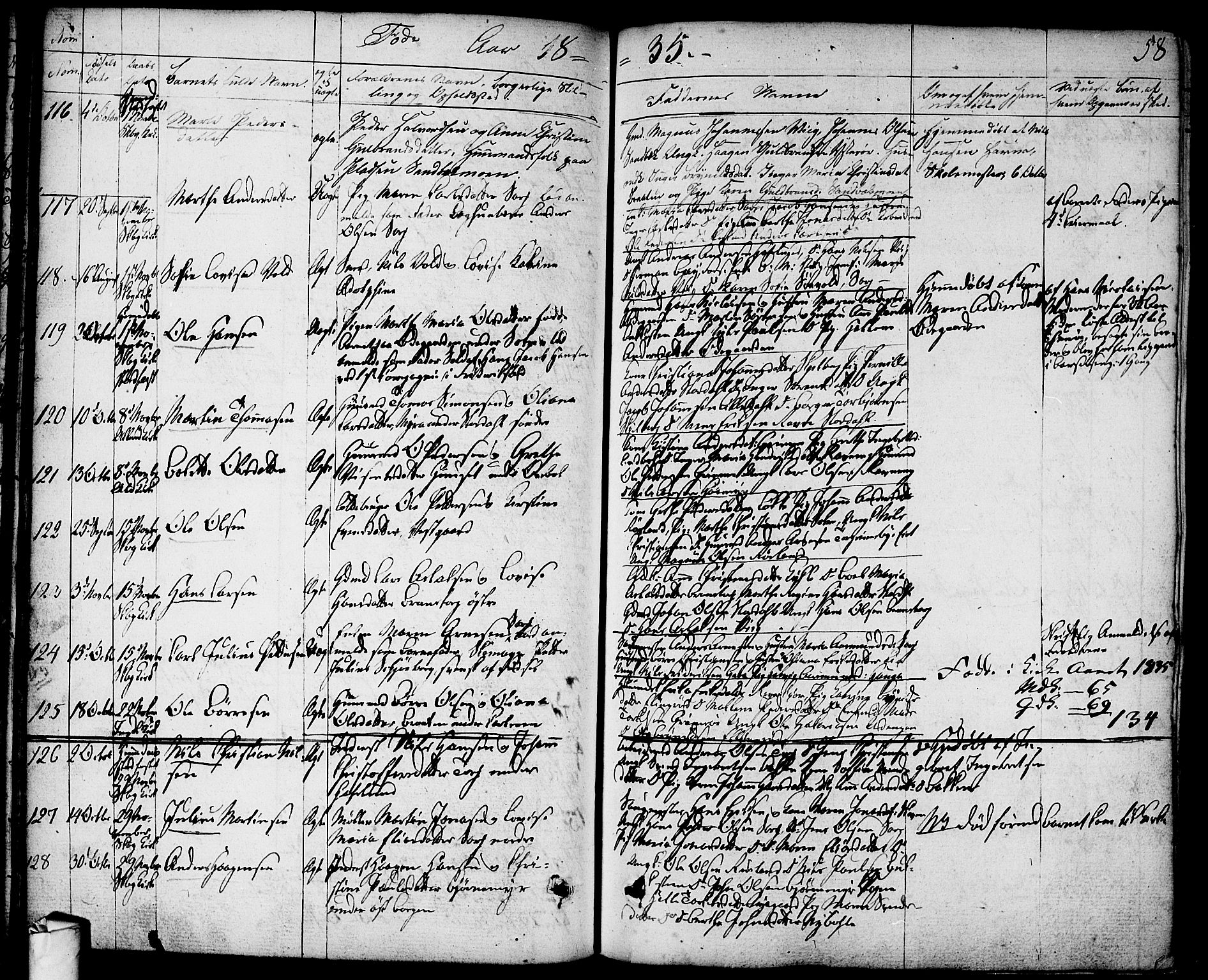 Skjeberg prestekontor Kirkebøker, AV/SAO-A-10923/F/Fa/L0005: Parish register (official) no. I 5, 1830-1845, p. 58