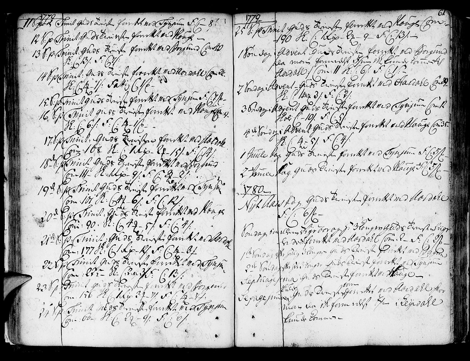 Lærdal sokneprestembete, SAB/A-81201: Parish register (official) no. A 2, 1752-1782, p. 61