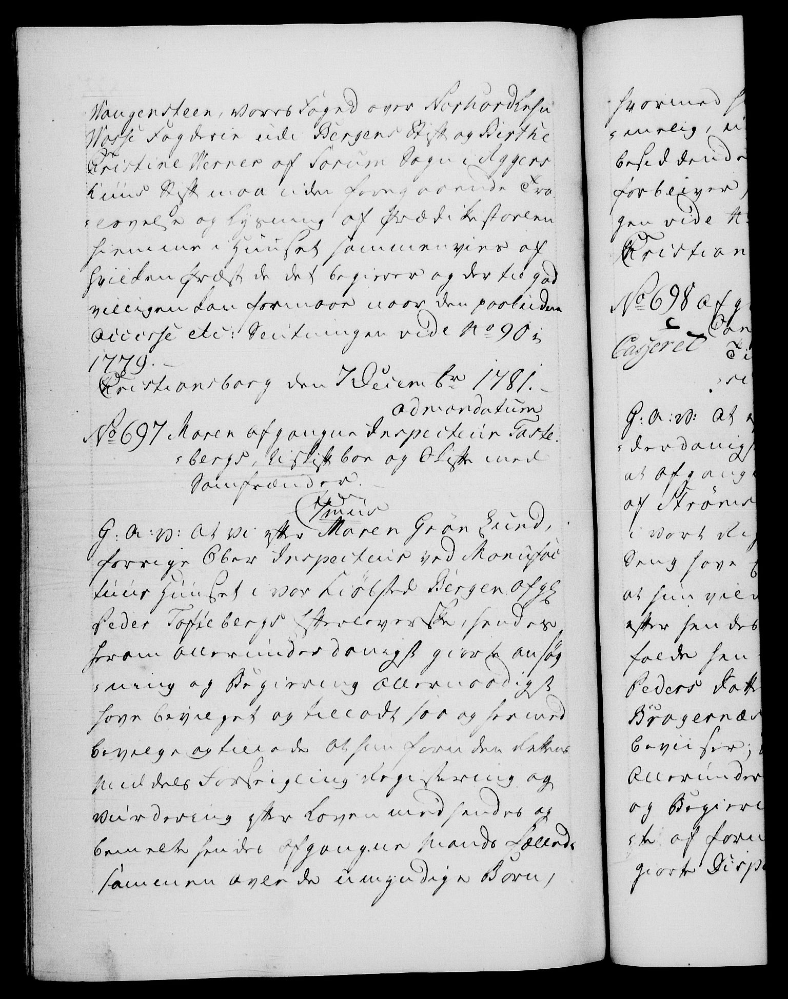 Danske Kanselli 1572-1799, AV/RA-EA-3023/F/Fc/Fca/Fcaa/L0048: Norske registre, 1779-1781, p. 803b