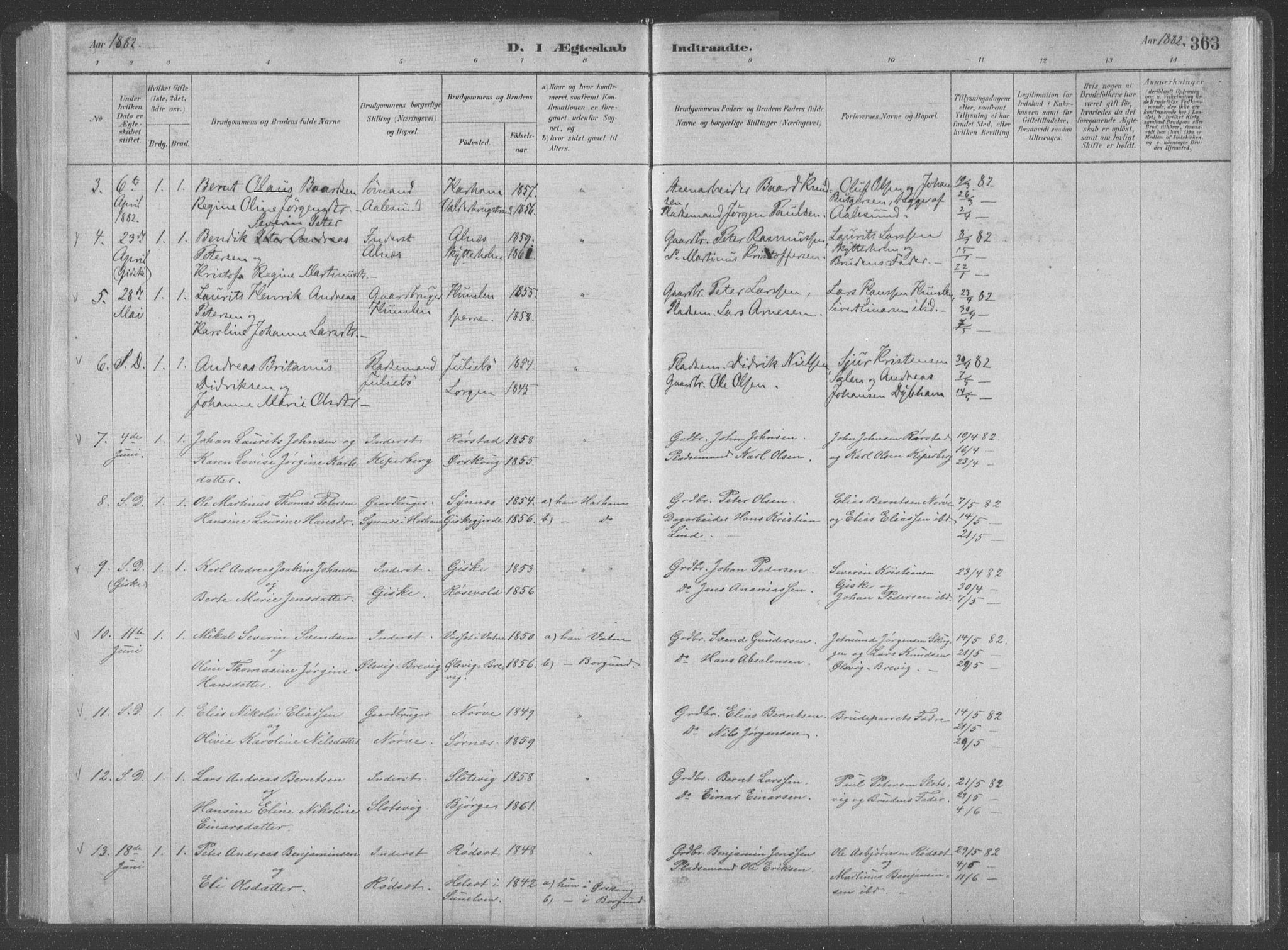 Ministerialprotokoller, klokkerbøker og fødselsregistre - Møre og Romsdal, AV/SAT-A-1454/528/L0402: Parish register (official) no. 528A12II, 1880-1903, p. 363