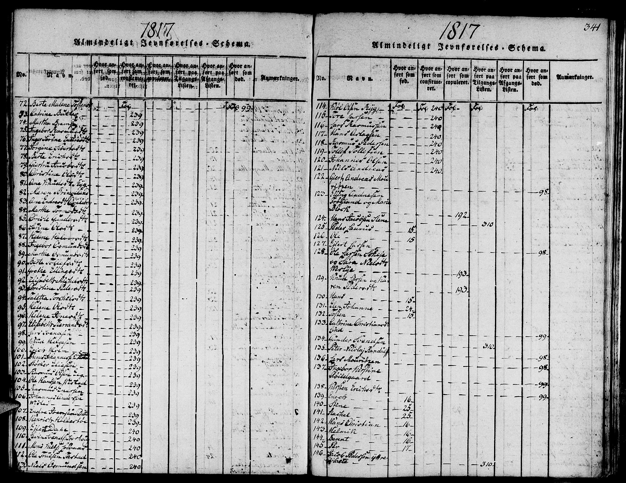 Domkirken sokneprestkontor, SAST/A-101812/001/30/30BA/L0008: Parish register (official) no. A 8, 1816-1821, p. 341
