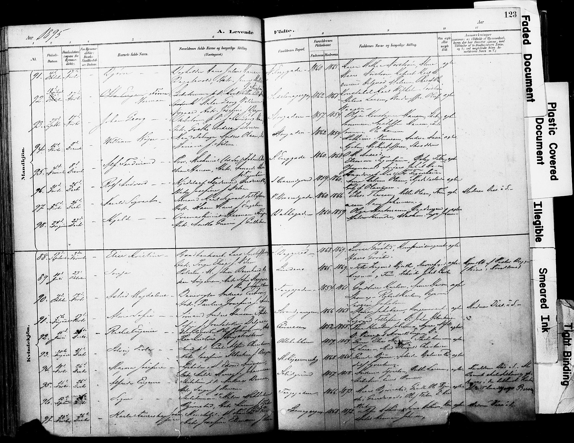 Horten kirkebøker, AV/SAKO-A-348/F/Fa/L0004: Parish register (official) no. 4, 1888-1895, p. 123