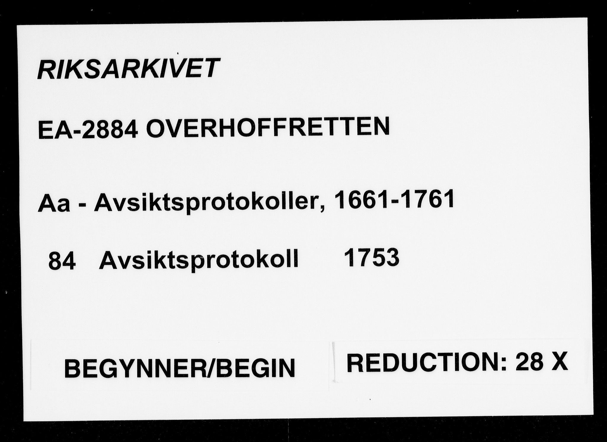 Overhoffretten 1667-1797, AV/RA-EA-2884/Aa/L0084: Avsiktsprotokoll, 1753