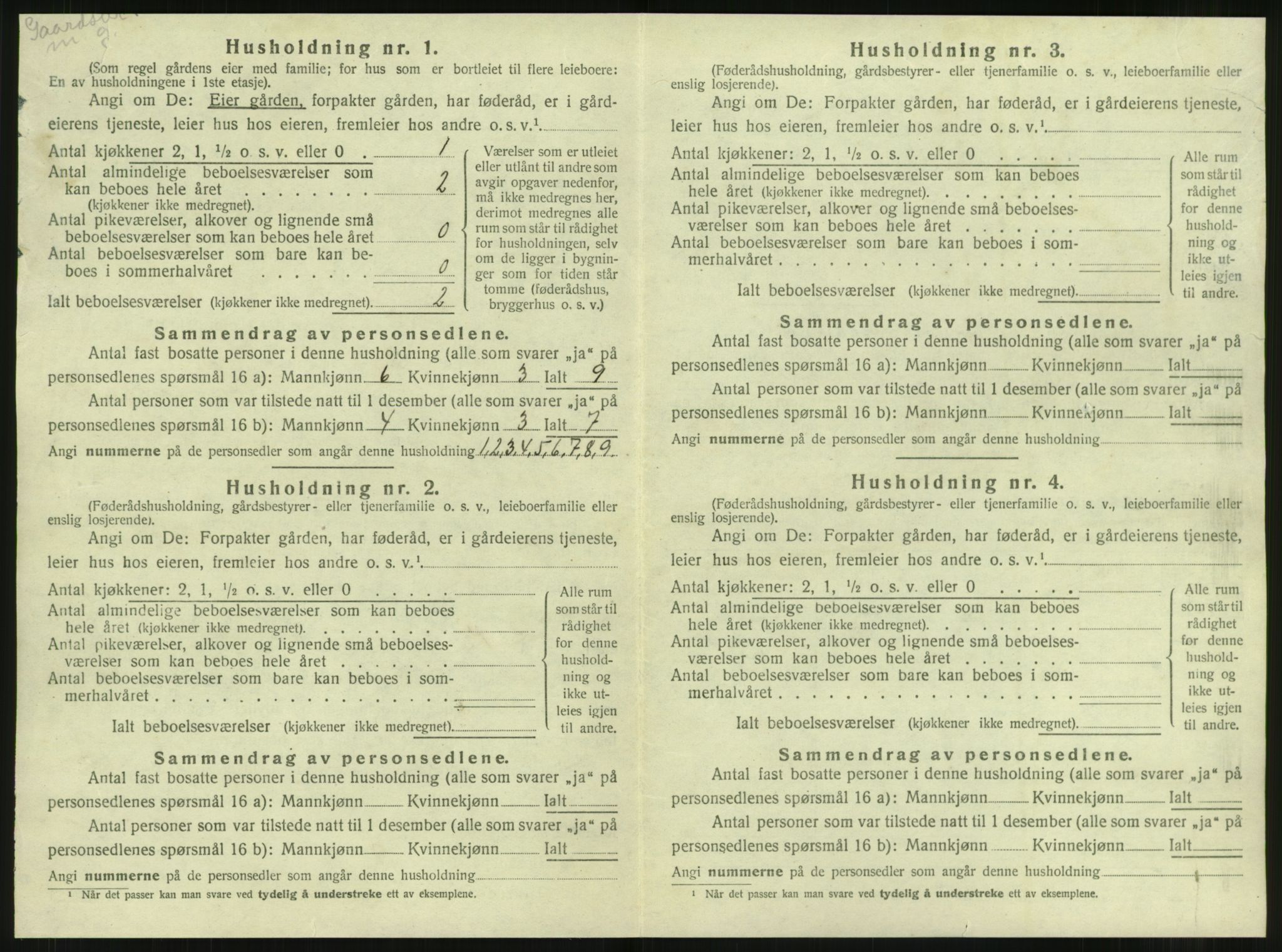 SAT, 1920 census for Sørli, 1920, p. 22