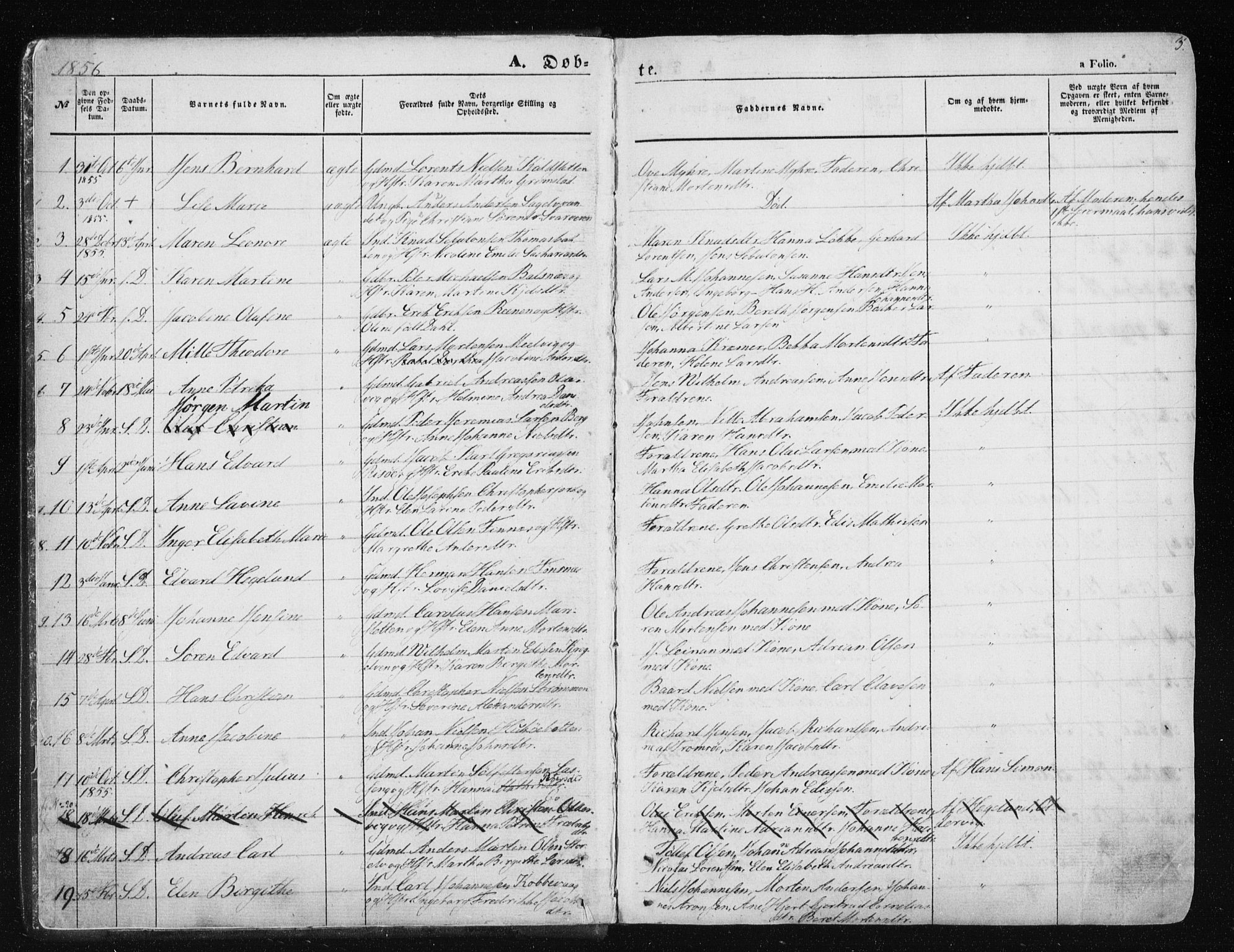 Tromsøysund sokneprestkontor, SATØ/S-1304/G/Ga/L0001kirke: Parish register (official) no. 1, 1856-1867, p. 3