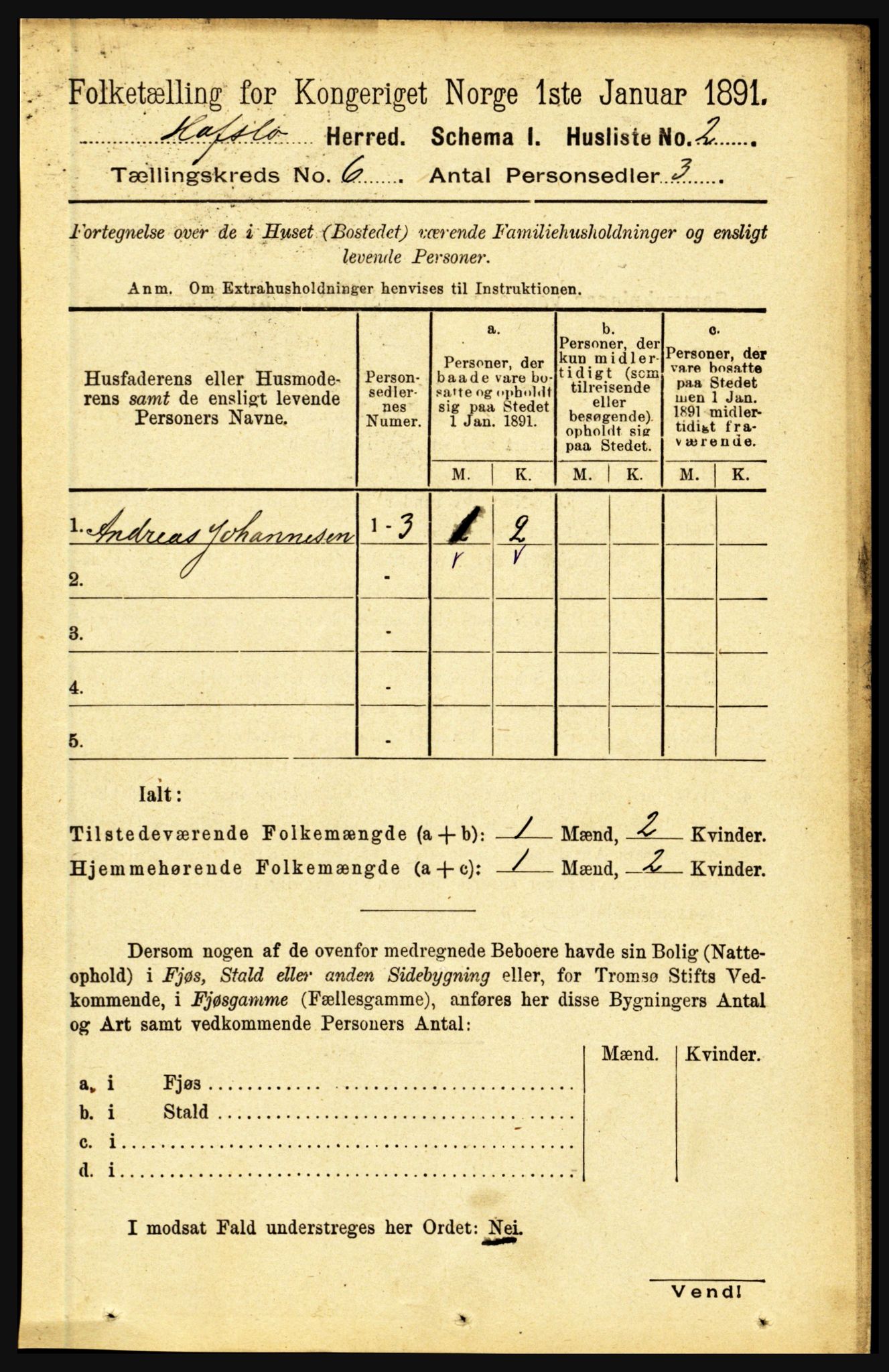 RA, 1891 census for 1425 Hafslo, 1891, p. 2271