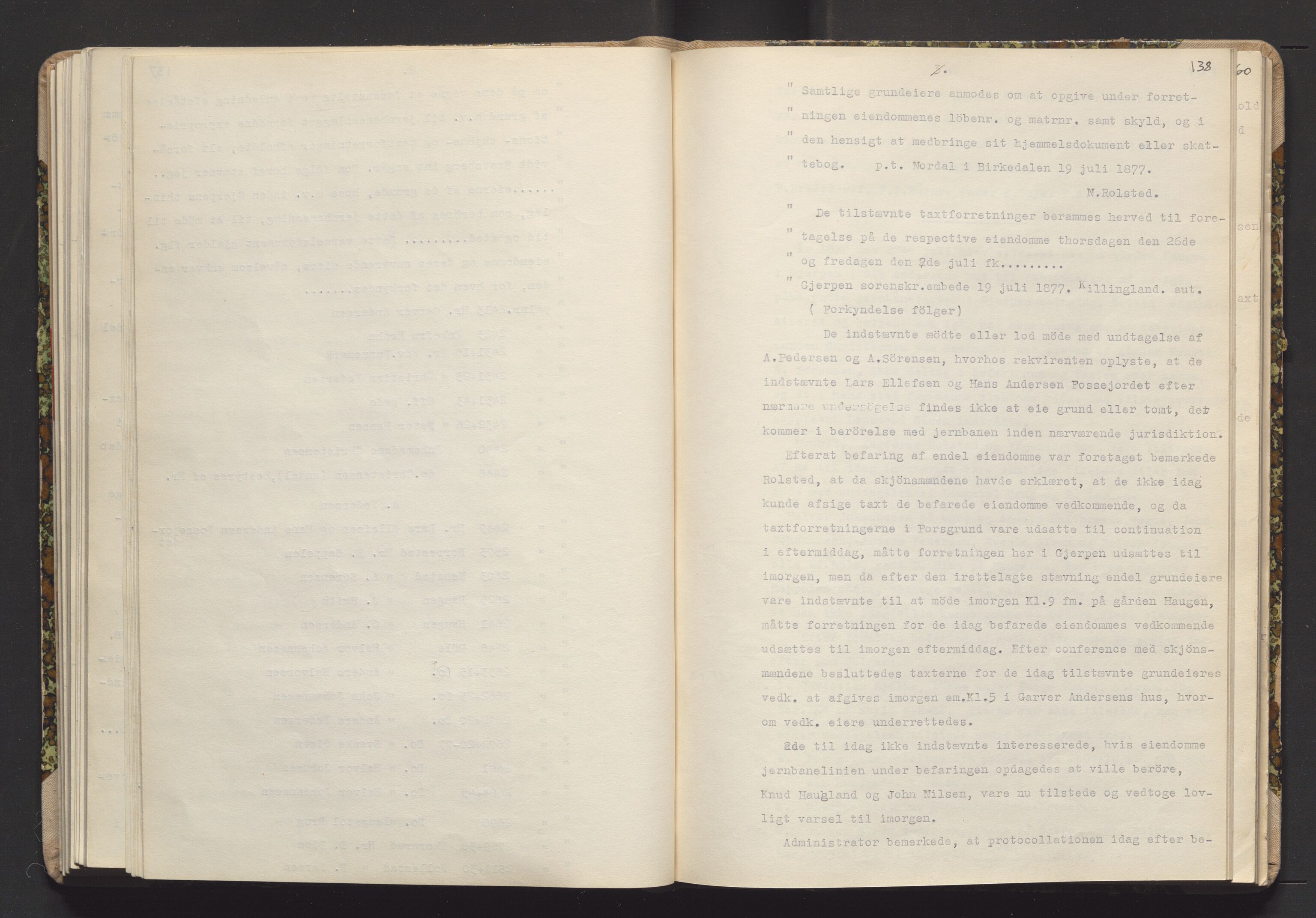 Norges Statsbaner Drammen distrikt (NSB), AV/SAKO-A-30/Y/Yc/L0007: Takster Vestfoldbanen strekningen Eidanger-Porsgrunn-Gjerpen samt sidelinjen Eidanger-Brevik, 1877-1896, p. 138