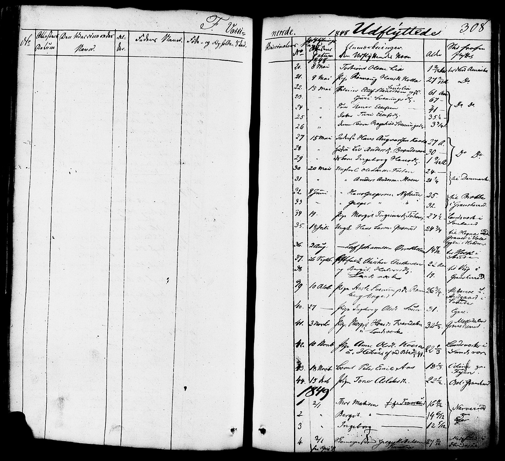 Heddal kirkebøker, SAKO/A-268/F/Fa/L0006: Parish register (official) no. I 6, 1837-1854, p. 308