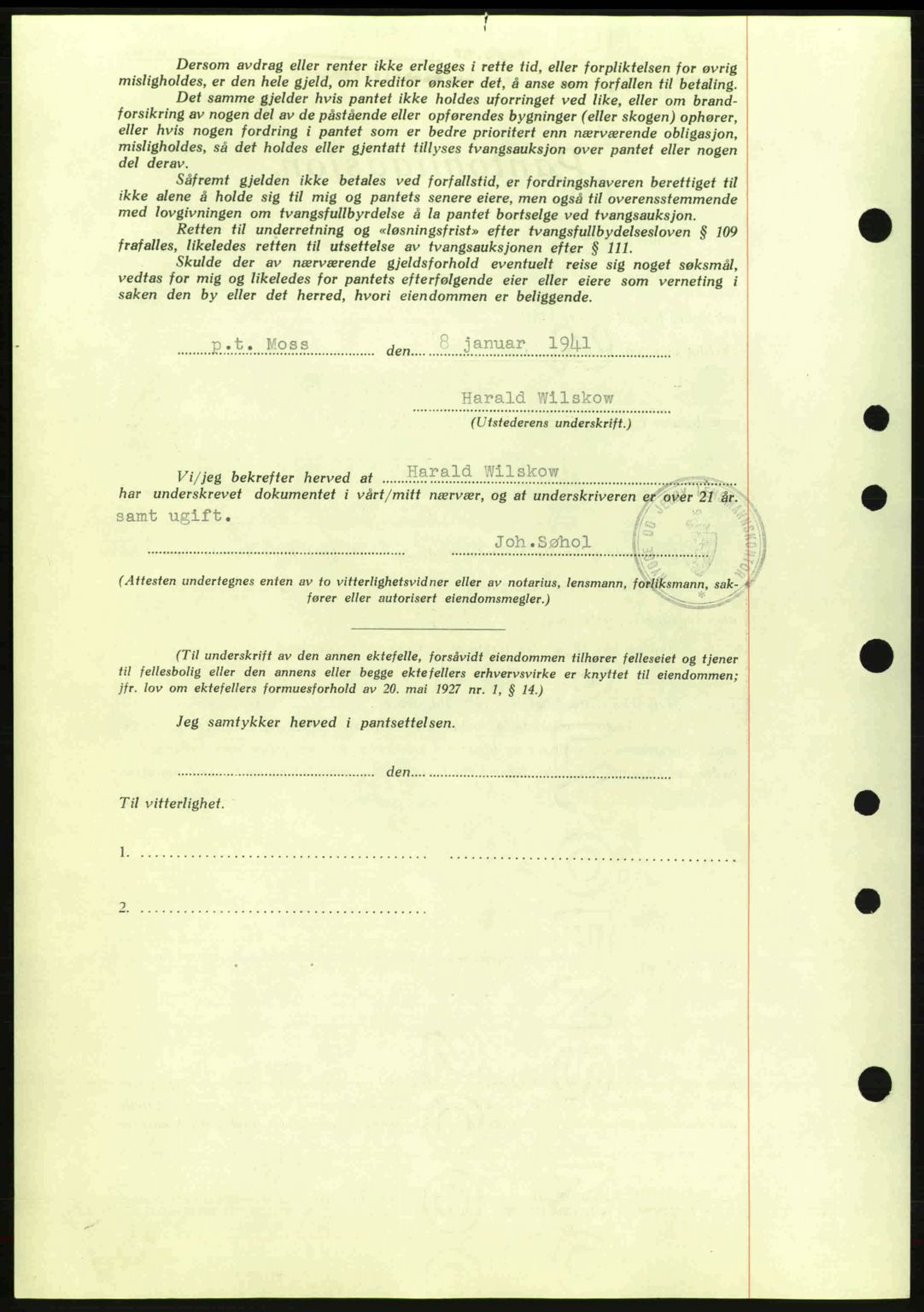 Moss sorenskriveri, SAO/A-10168: Mortgage book no. B10, 1940-1941, Diary no: : 56/1941