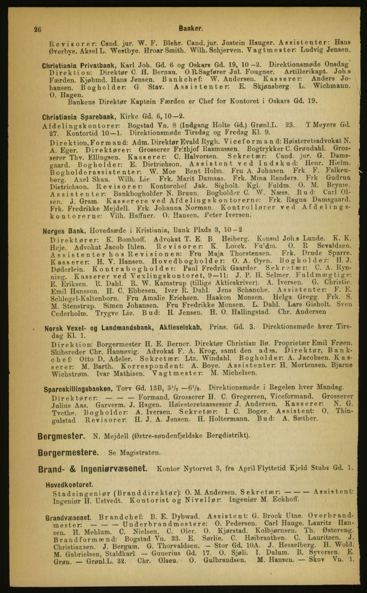 Kristiania/Oslo adressebok, PUBL/-, 1899, p. 26
