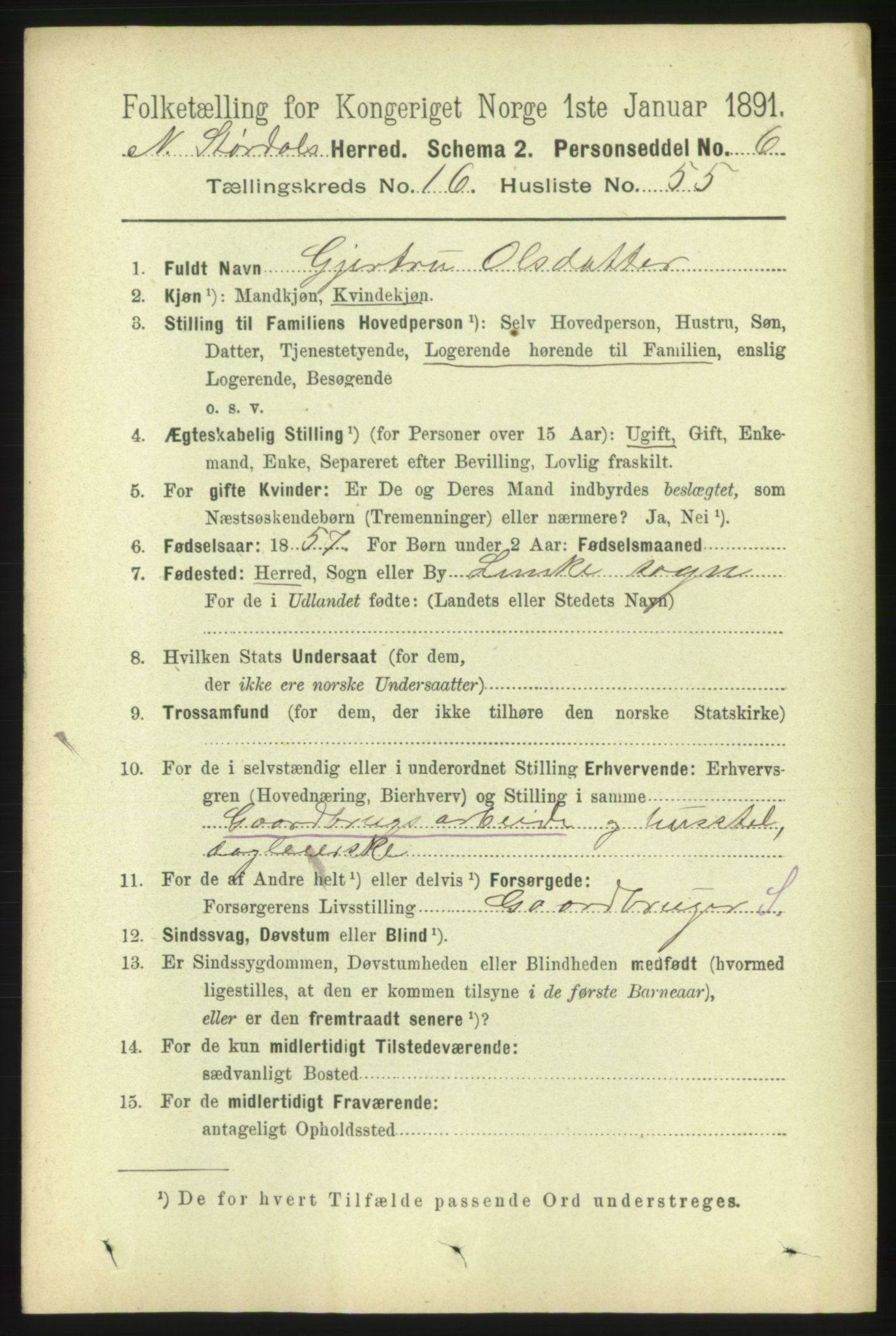 RA, 1891 census for 1714 Nedre Stjørdal, 1891, p. 7869