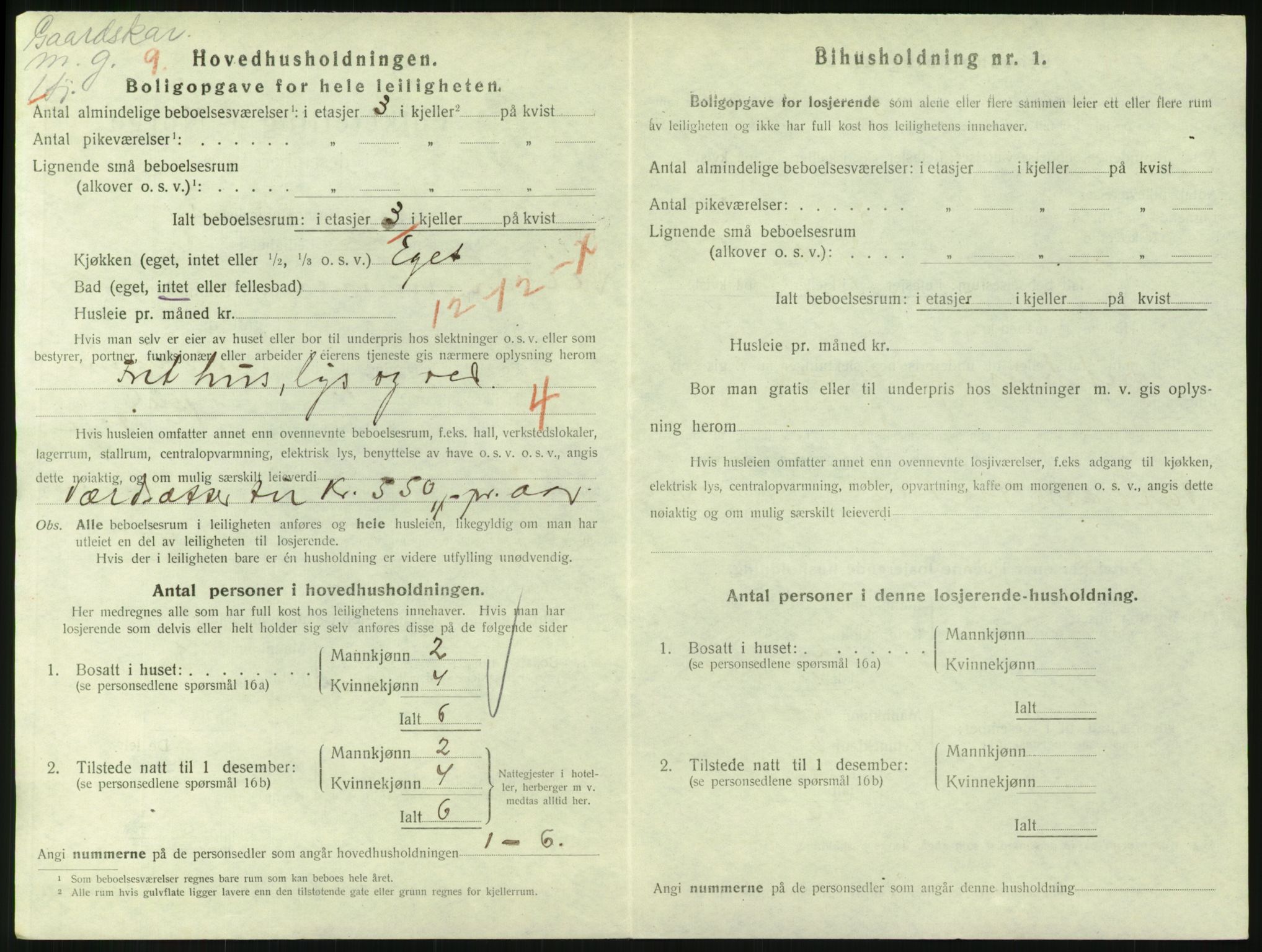 SAH, 1920 census for Lillehammer, 1920, p. 2313