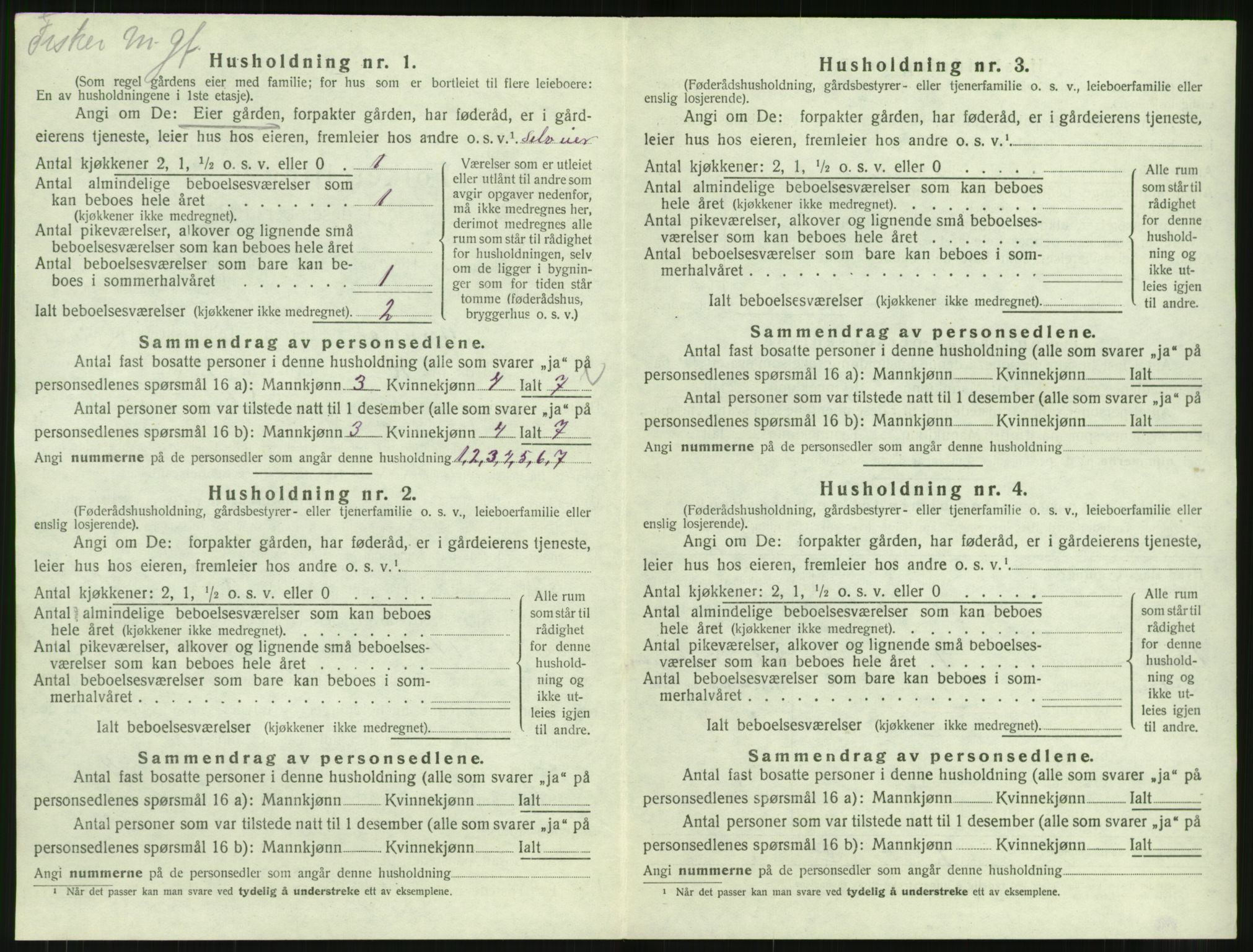 SAT, 1920 census for Kornstad, 1920, p. 374