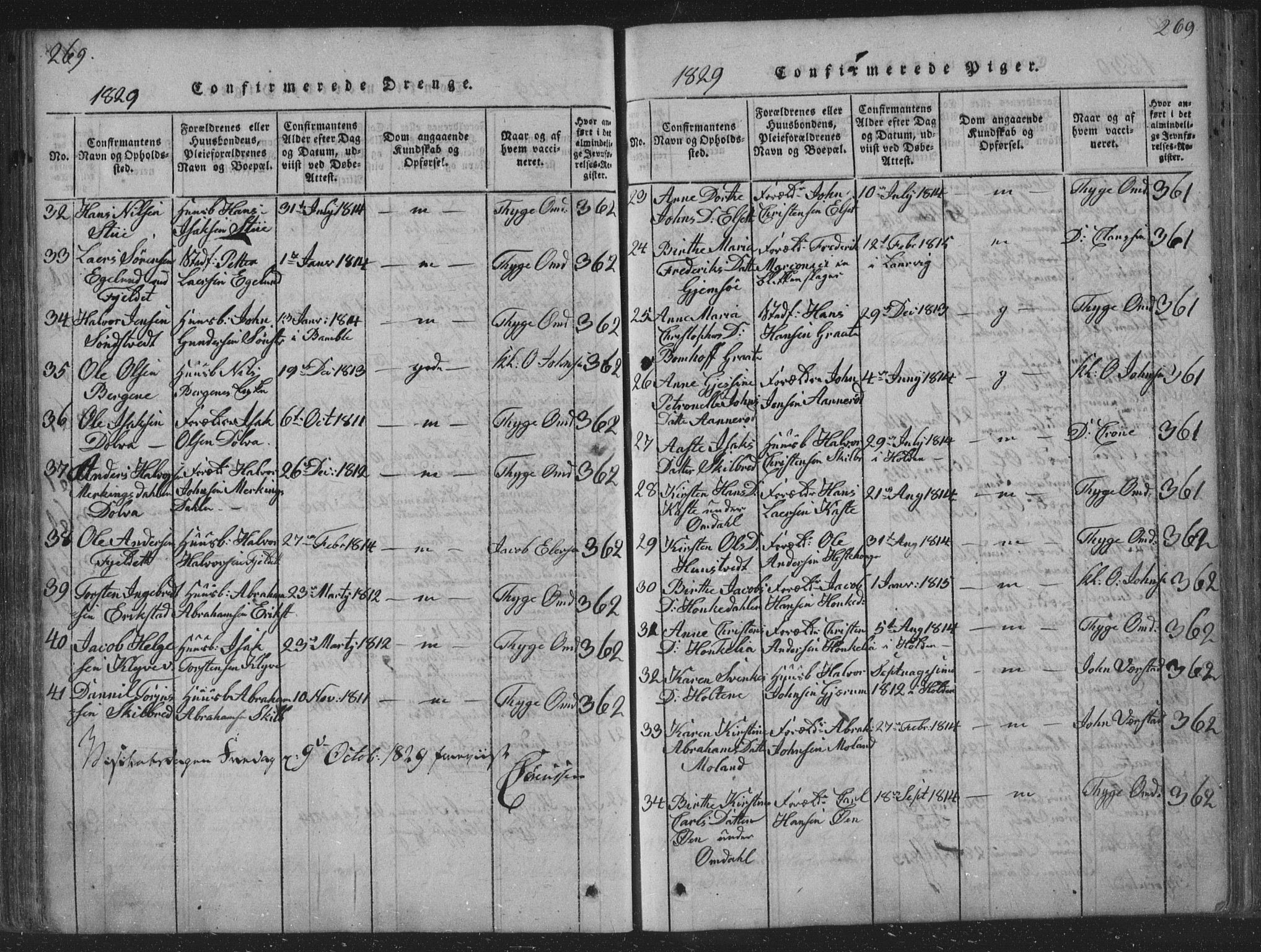 Solum kirkebøker, AV/SAKO-A-306/F/Fa/L0004: Parish register (official) no. I 4, 1814-1833, p. 269