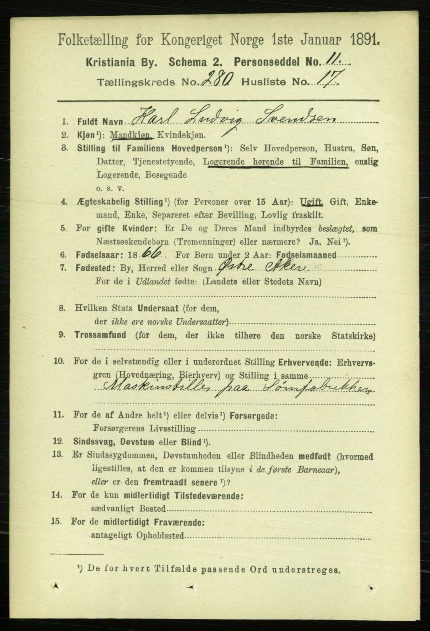 RA, 1891 census for 0301 Kristiania, 1891, p. 170568