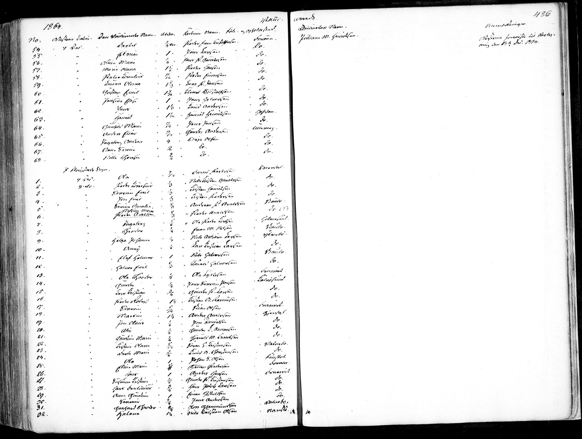 Dypvåg sokneprestkontor, SAK/1111-0007/F/Fa/Faa/L0006: Parish register (official) no. A 6, 1855-1872, p. 486