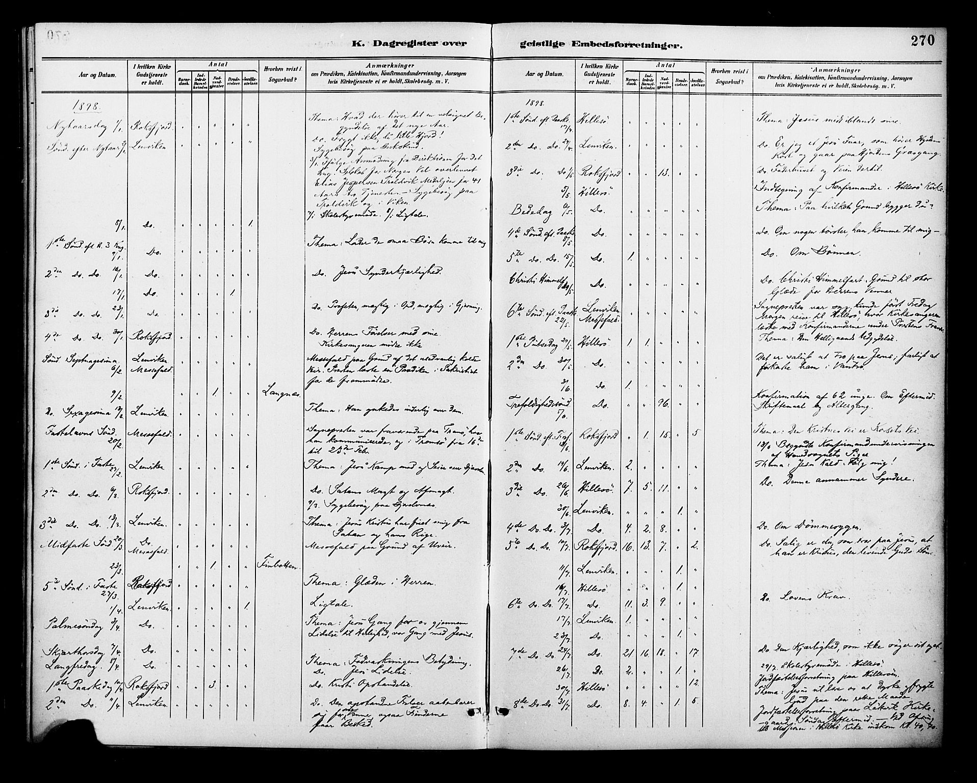 Lenvik sokneprestembete, SATØ/S-1310/H/Ha/Haa/L0013kirke: Parish register (official) no. 13, 1890-1898, p. 270