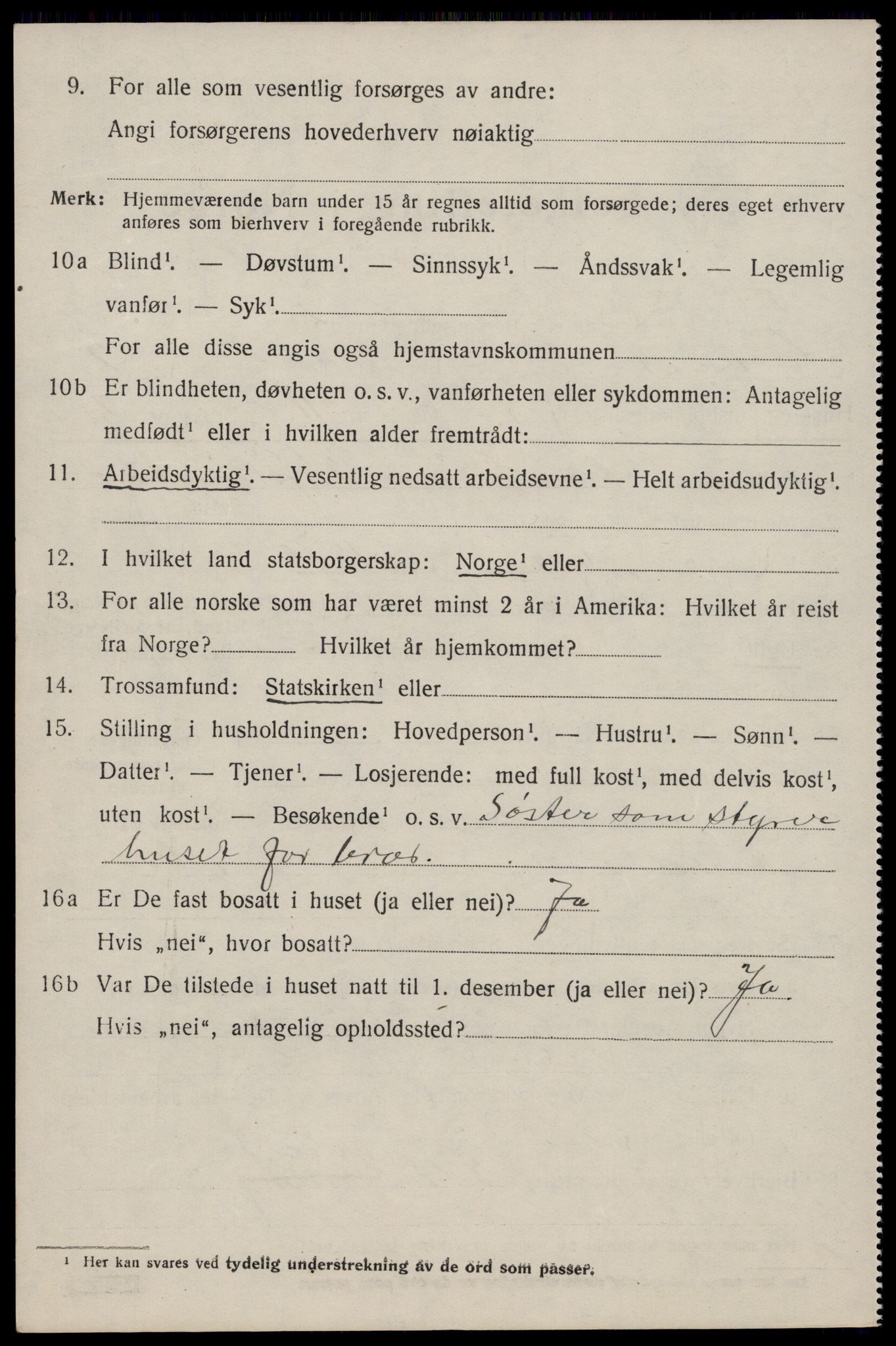 SAST, 1920 census for Torvastad, 1920, p. 1993