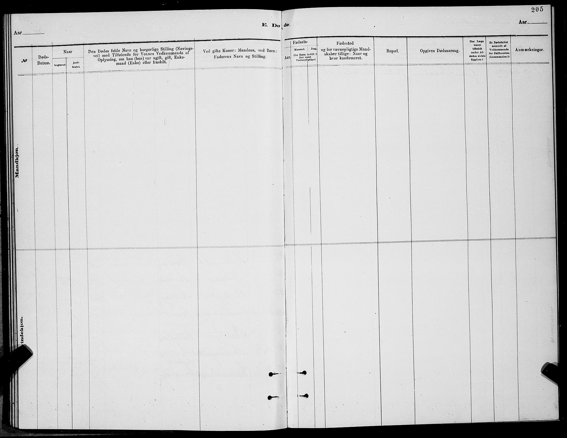 Balsfjord sokneprestembete, AV/SATØ-S-1303/G/Ga/L0007klokker: Parish register (copy) no. 7, 1878-1889, p. 205