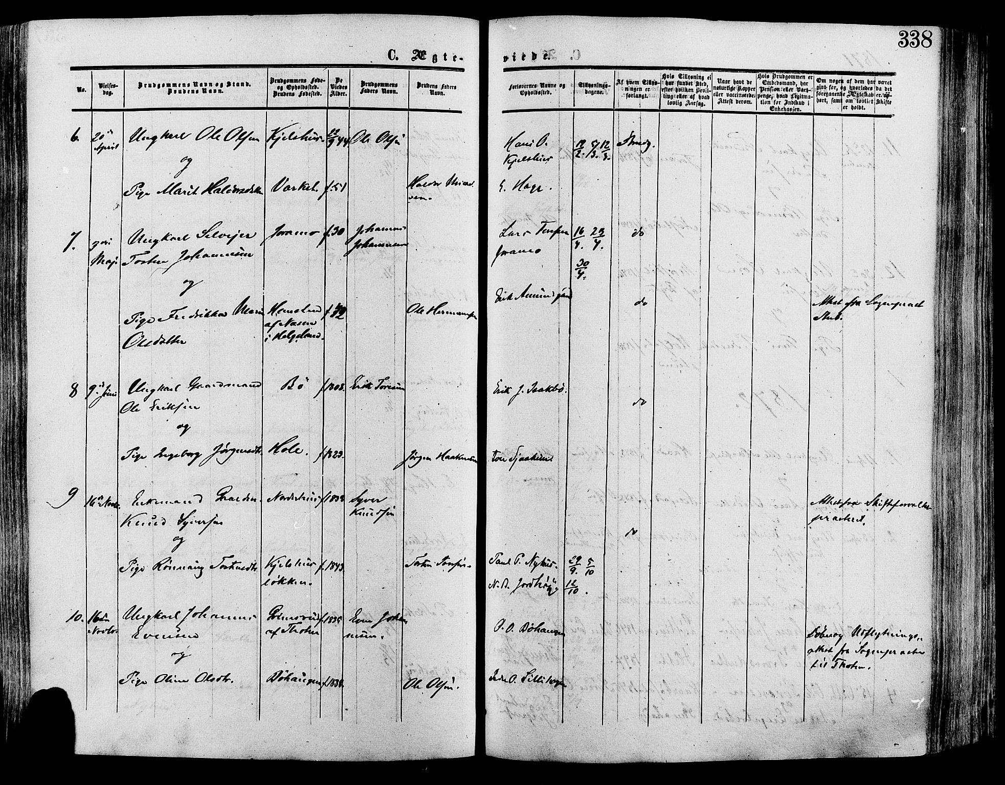 Lesja prestekontor, SAH/PREST-068/H/Ha/Haa/L0008: Parish register (official) no. 8, 1854-1880, p. 338