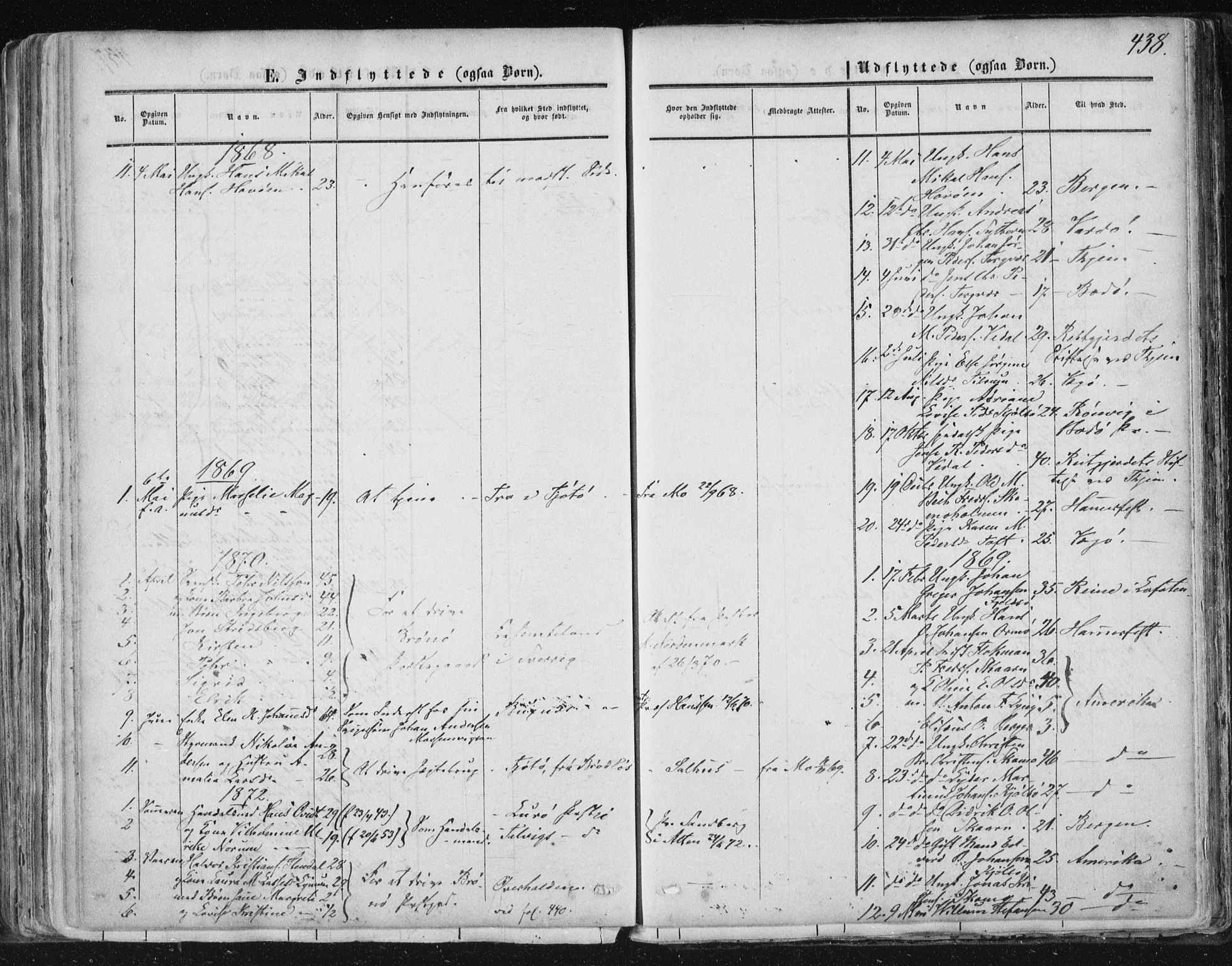 Ministerialprotokoller, klokkerbøker og fødselsregistre - Nordland, AV/SAT-A-1459/813/L0198: Parish register (official) no. 813A08, 1834-1874, p. 438