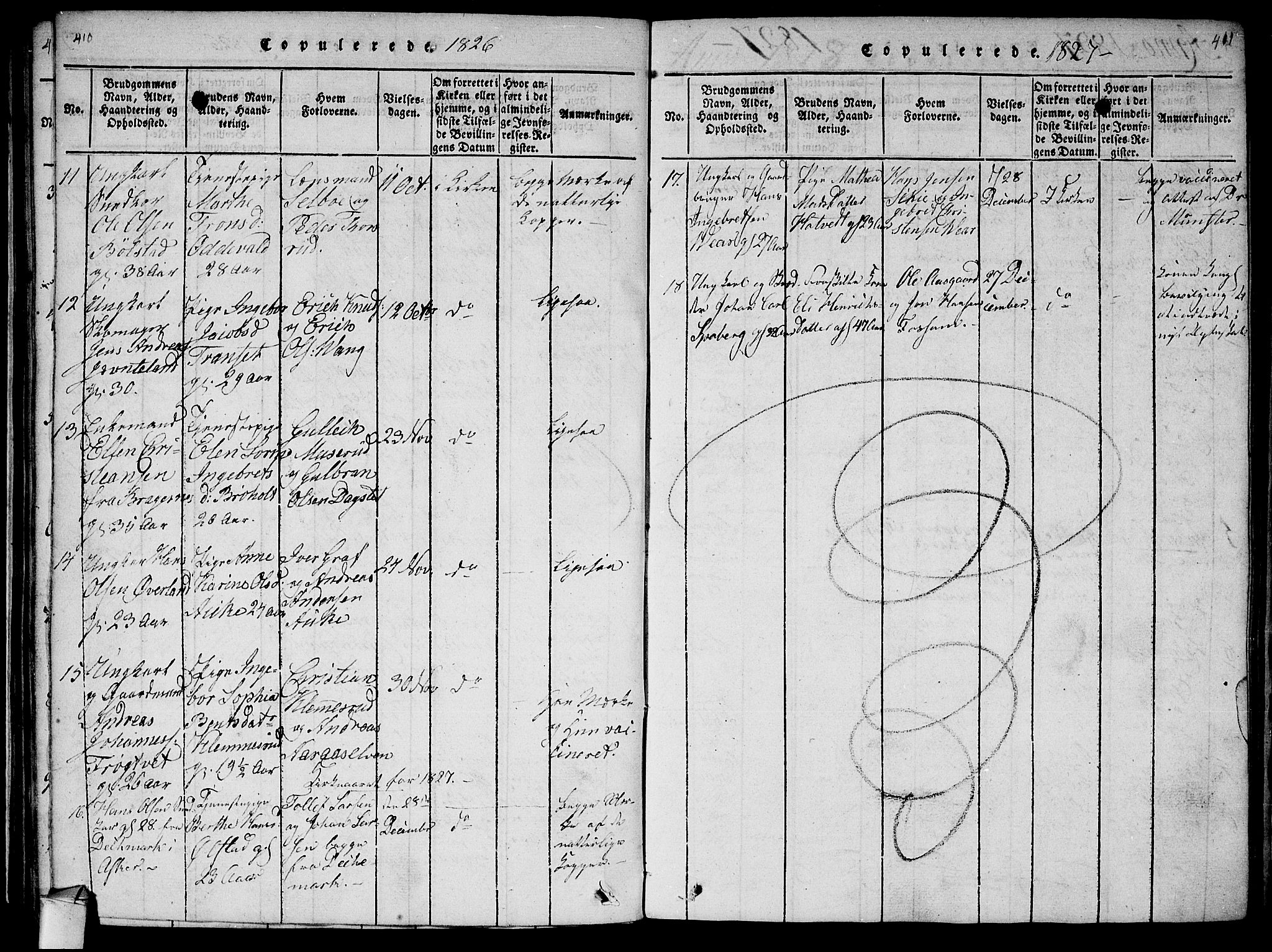 Røyken kirkebøker, AV/SAKO-A-241/F/Fa/L0004: Parish register (official) no. 4, 1814-1832, p. 410-411