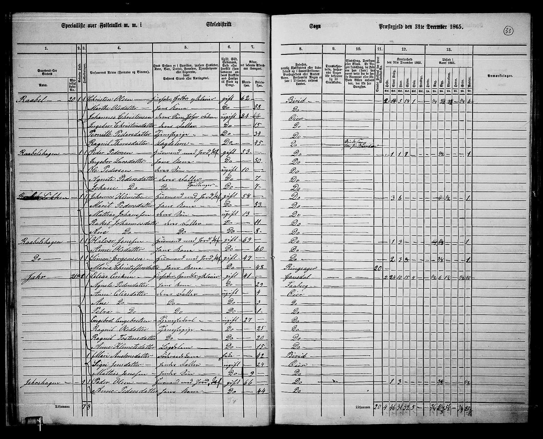 RA, 1865 census for Øyer, 1865, p. 30