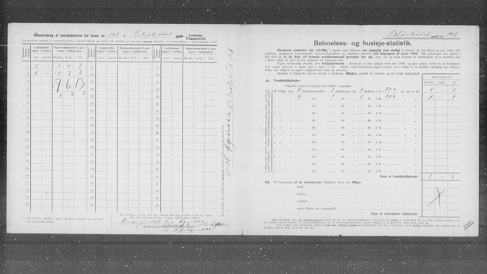 OBA, Municipal Census 1905 for Kristiania, 1905, p. 42198