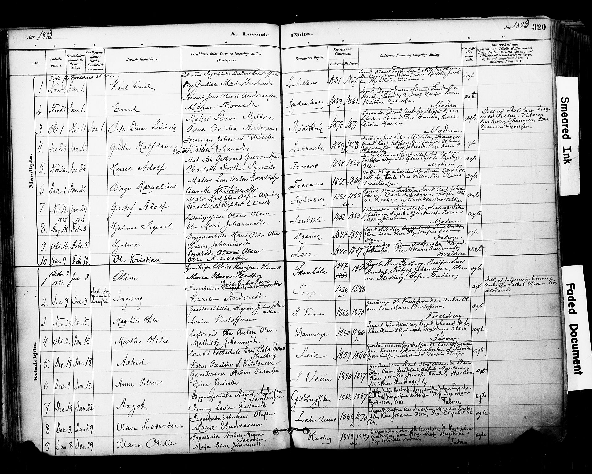 Glemmen prestekontor Kirkebøker, SAO/A-10908/F/Fa/L0011: Parish register (official) no. 11, 1878-1917, p. 320