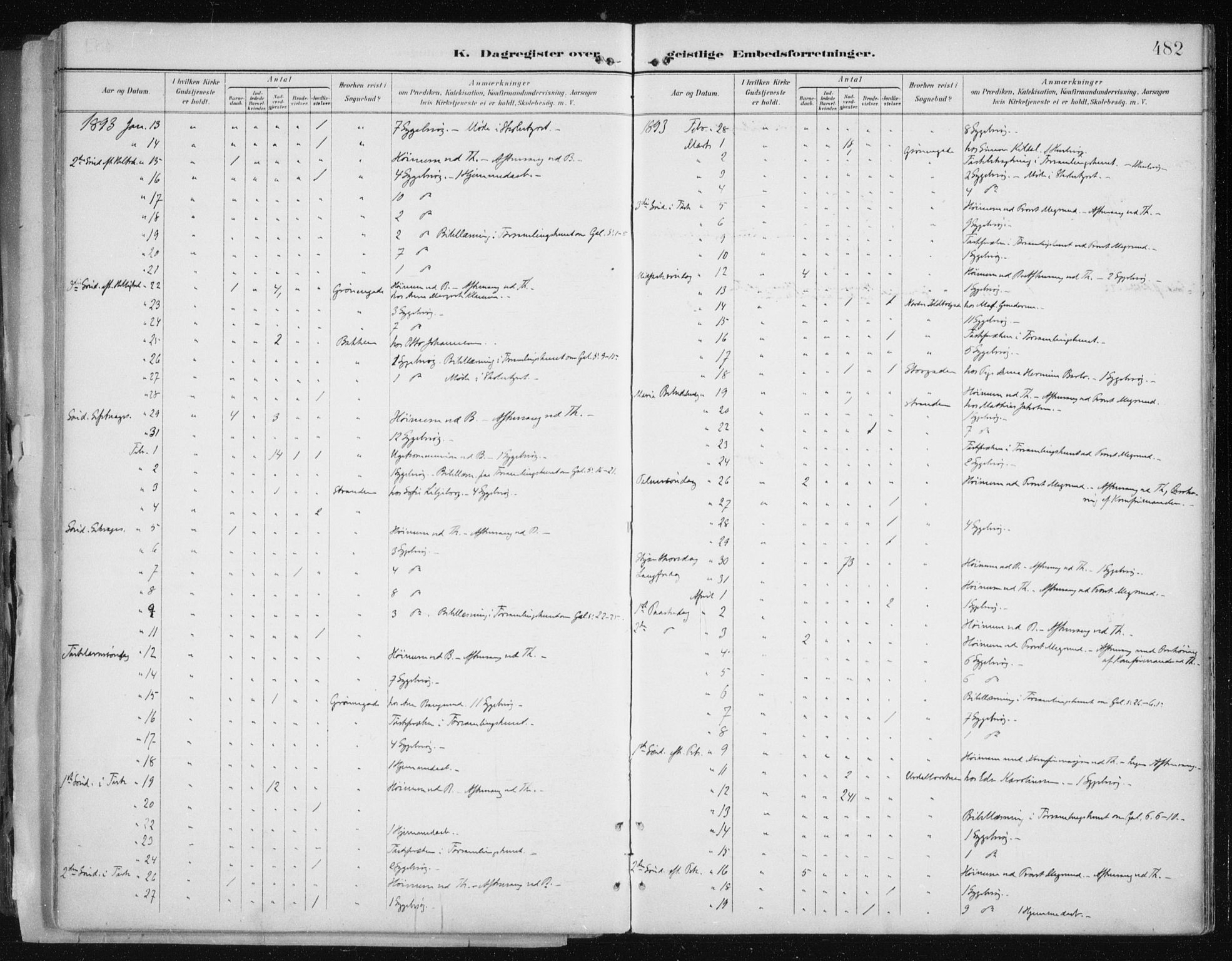 Tromsø sokneprestkontor/stiftsprosti/domprosti, AV/SATØ-S-1343/G/Ga/L0015kirke: Parish register (official) no. 15, 1889-1899, p. 482