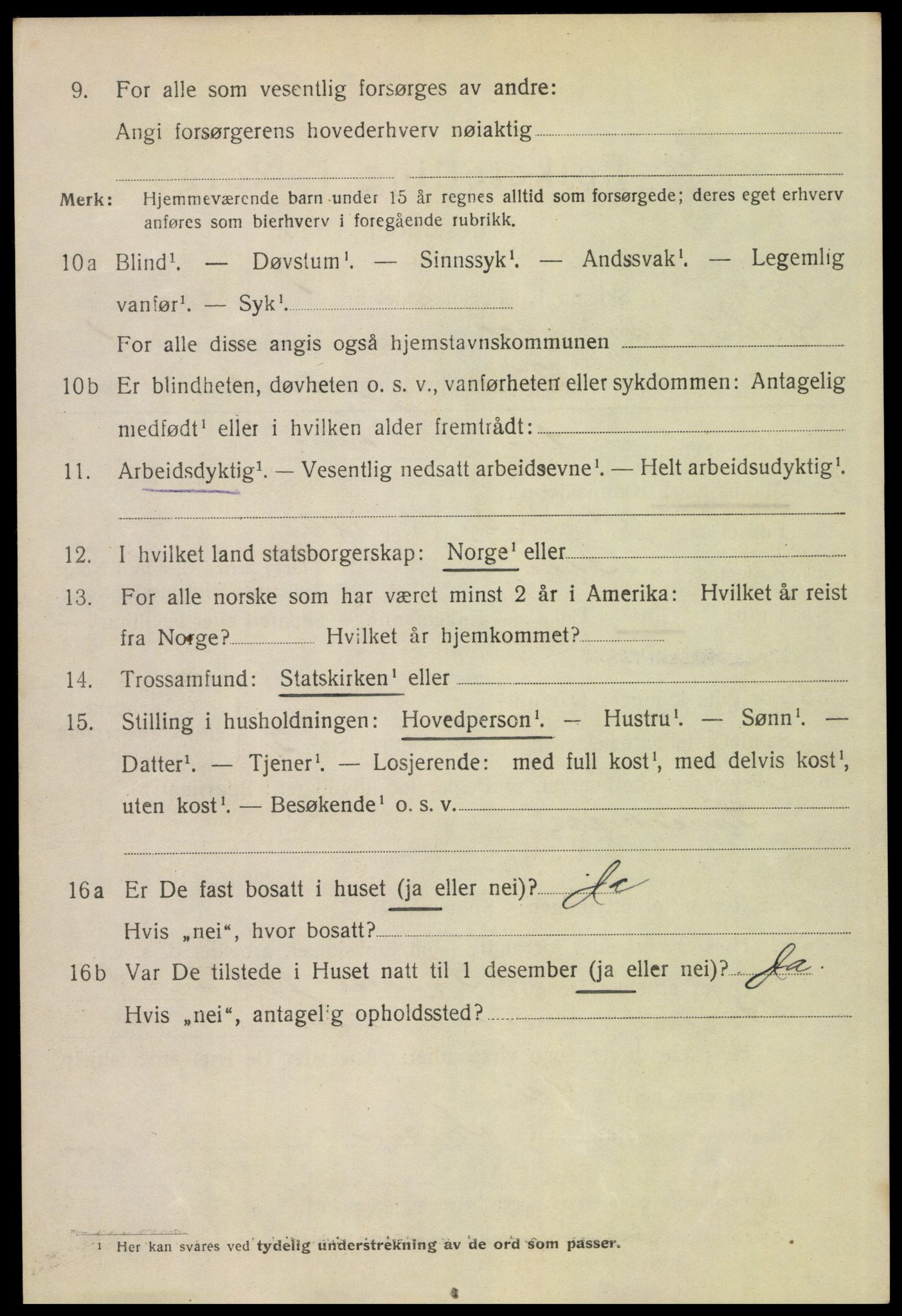 SAH, 1920 census for Lillehammer, 1920, p. 4217