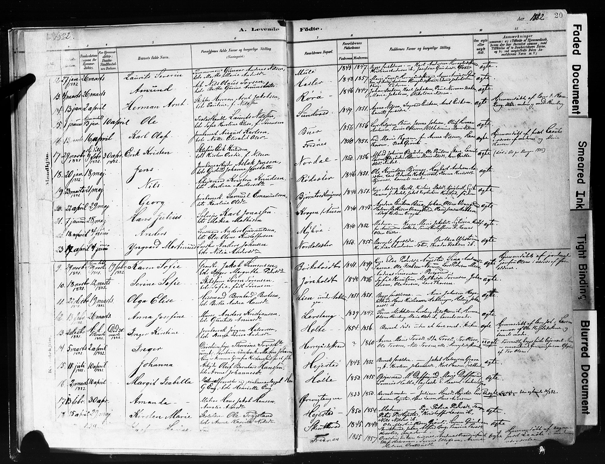 Eidanger kirkebøker, AV/SAKO-A-261/F/Fa/L0012: Parish register (official) no. 12, 1879-1900, p. 20