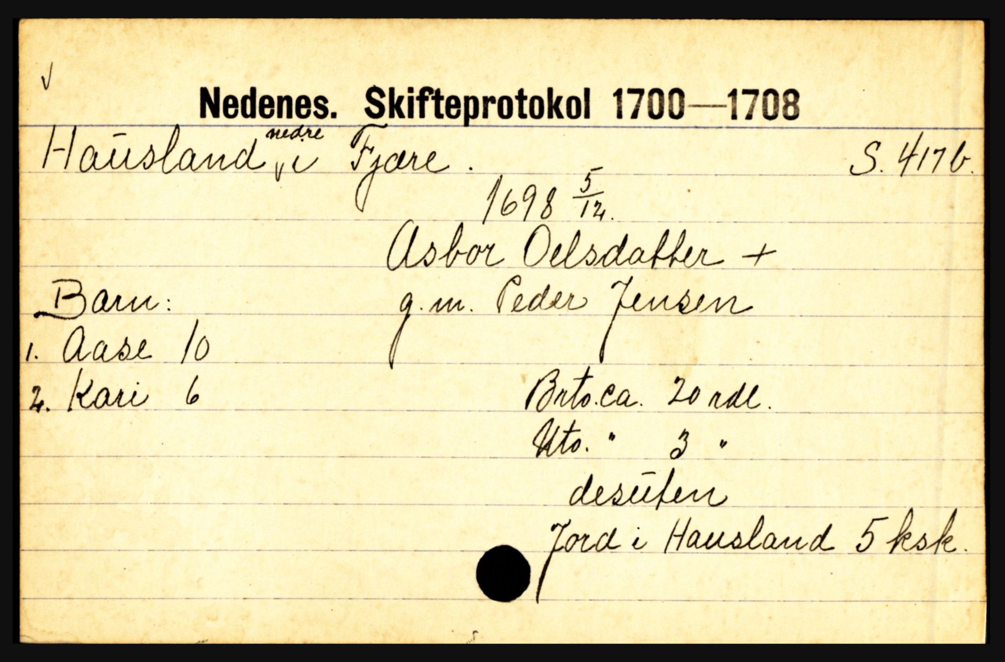 Nedenes sorenskriveri før 1824, AV/SAK-1221-0007/H, p. 11369