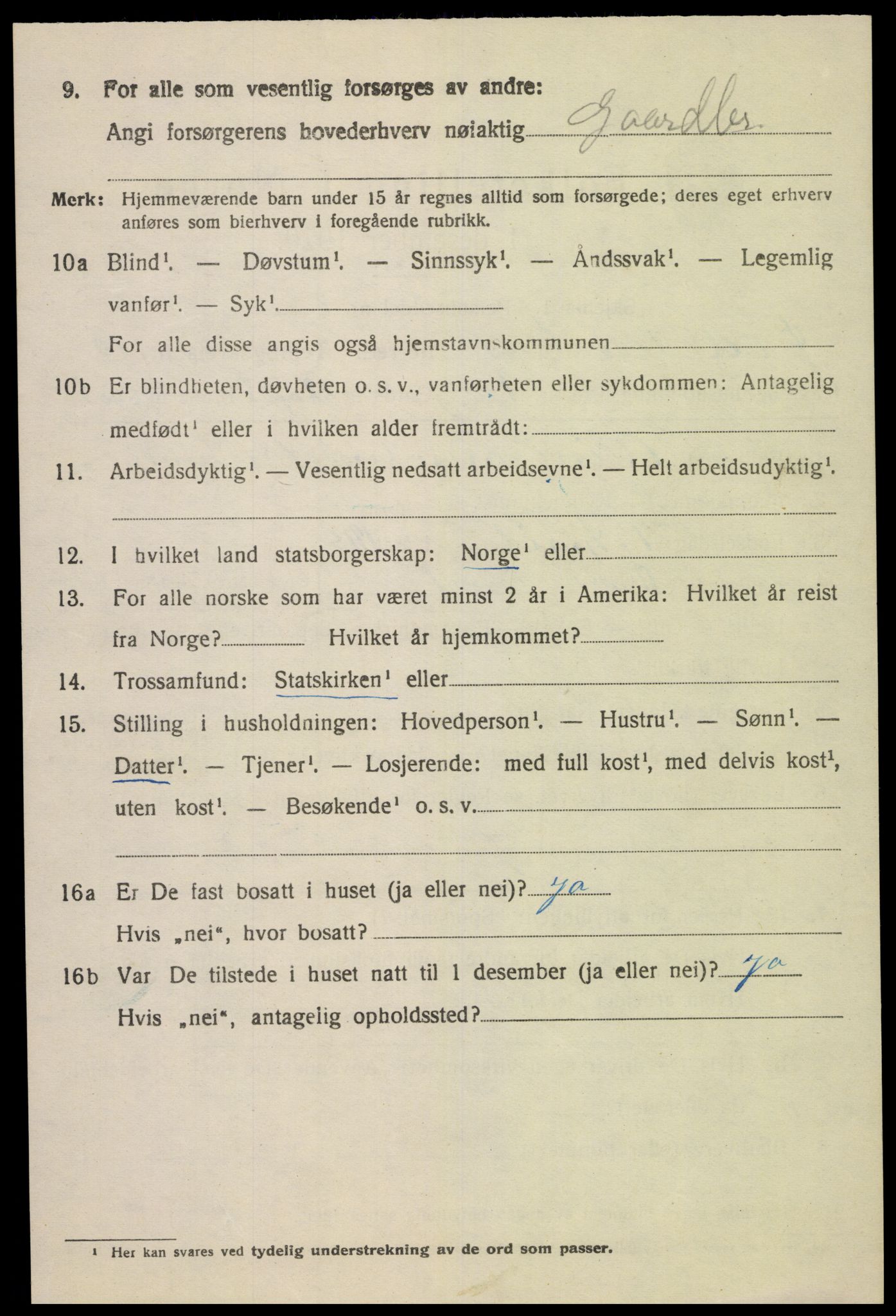 SAK, 1920 census for Øvre Sirdal, 1920, p. 1674