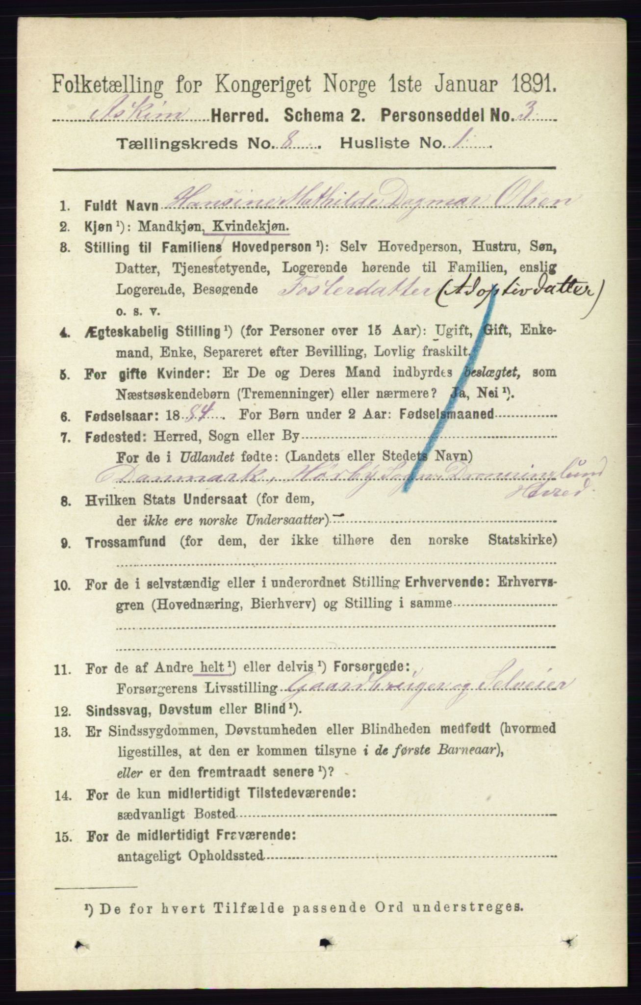 RA, 1891 census for 0124 Askim, 1891, p. 1246