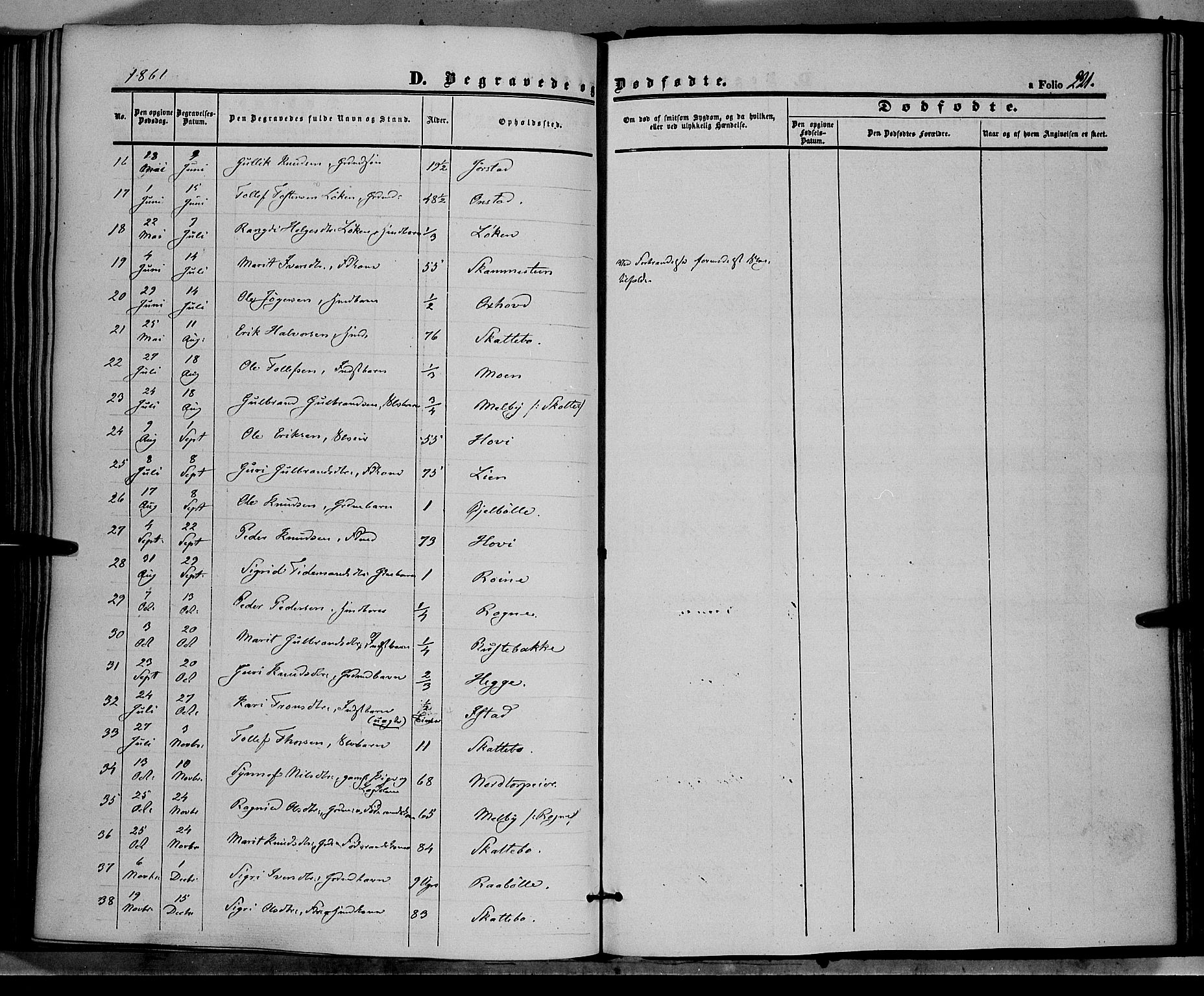 Øystre Slidre prestekontor, SAH/PREST-138/H/Ha/Haa/L0001: Parish register (official) no. 1, 1849-1874, p. 221