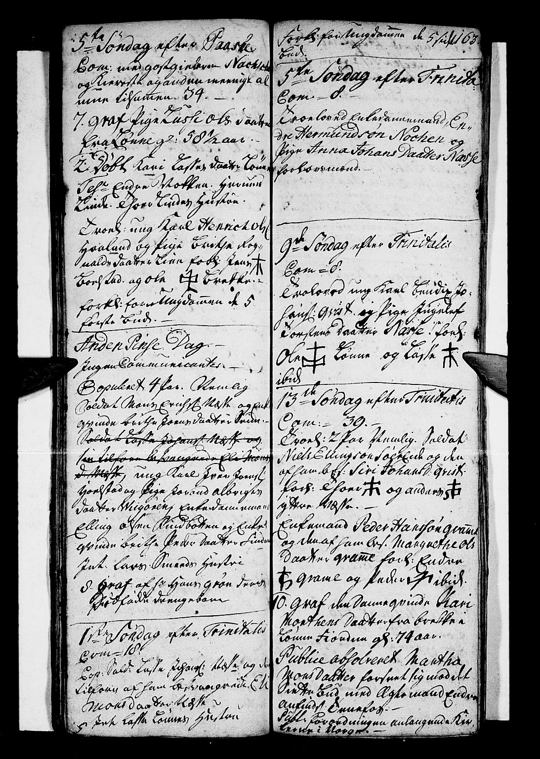 Vik sokneprestembete, SAB/A-81501: Parish register (official) no. A 1 /4, 1727-1740, p. 163