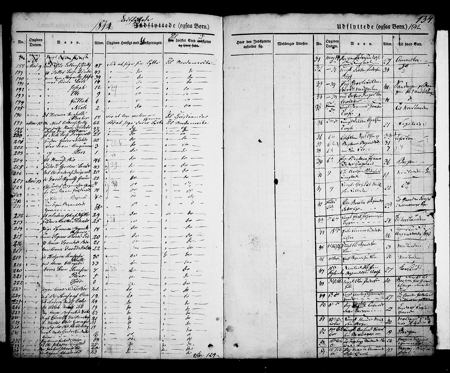 Voss sokneprestembete, SAB/A-79001/H/Haa: Parish register (official) no. A 14, 1837-1847, p. 134