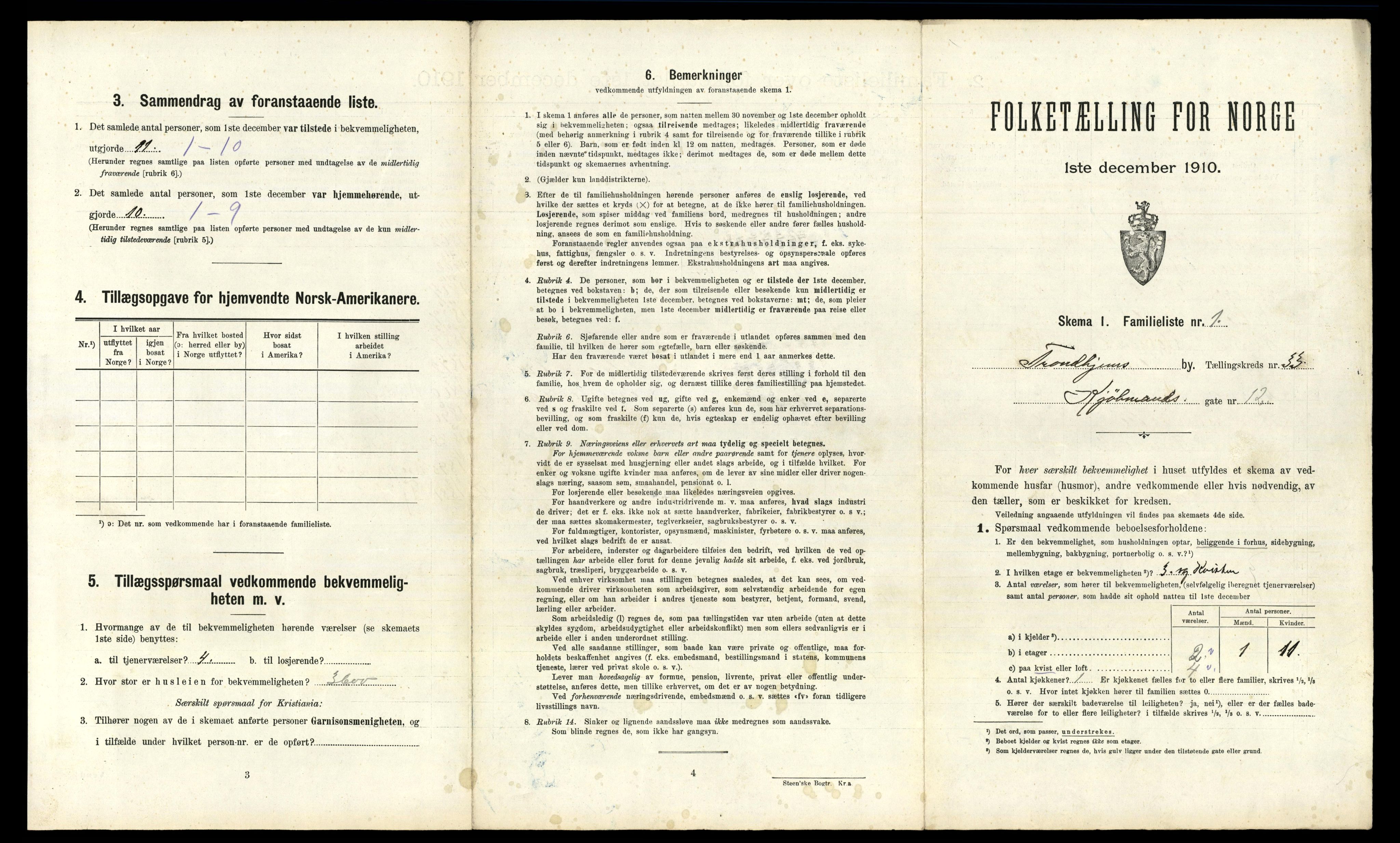 RA, 1910 census for Trondheim, 1910, p. 9039