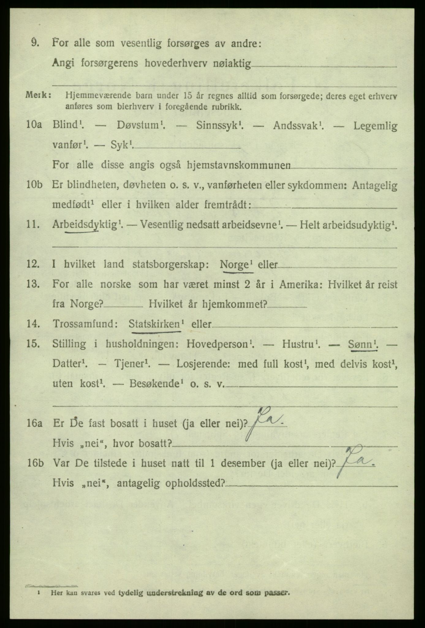 SAB, 1920 census for Vik, 1920, p. 3200