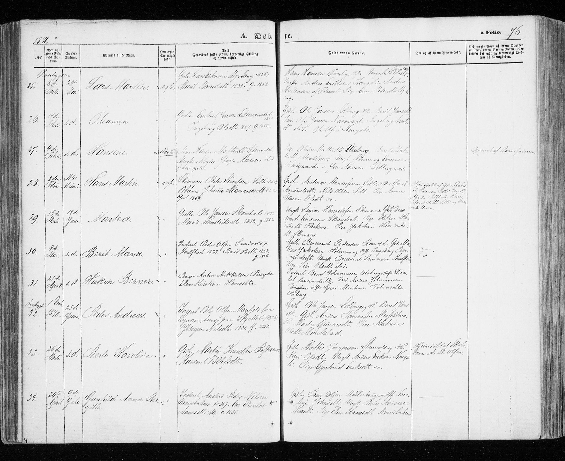 Målselv sokneprestembete, SATØ/S-1311/G/Ga/Gaa/L0004kirke: Parish register (official) no. 4, 1863-1872, p. 76