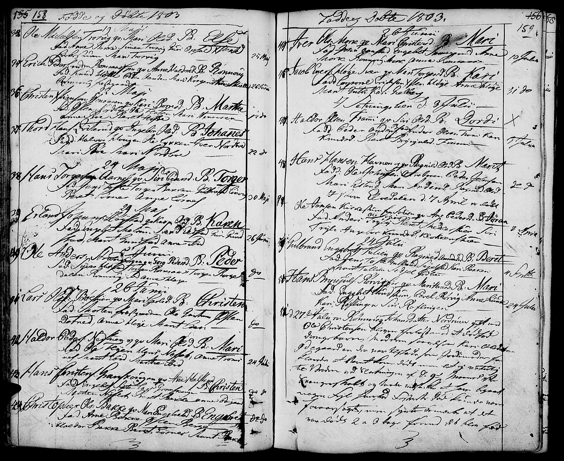 Ringebu prestekontor, AV/SAH-PREST-082/H/Ha/Haa/L0003: Parish register (official) no. 3, 1781-1820, p. 158-159