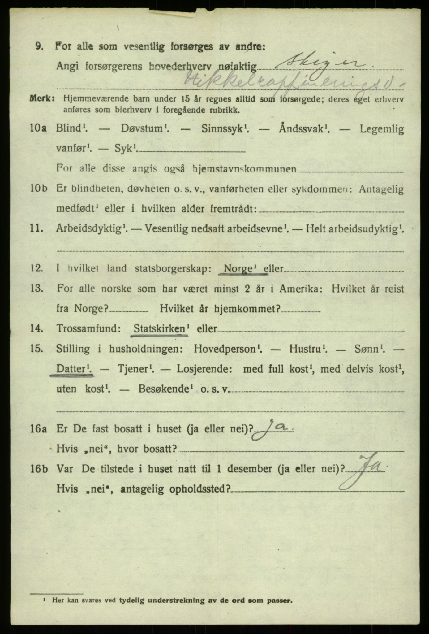 SAB, 1920 census for Hosanger, 1920, p. 1464