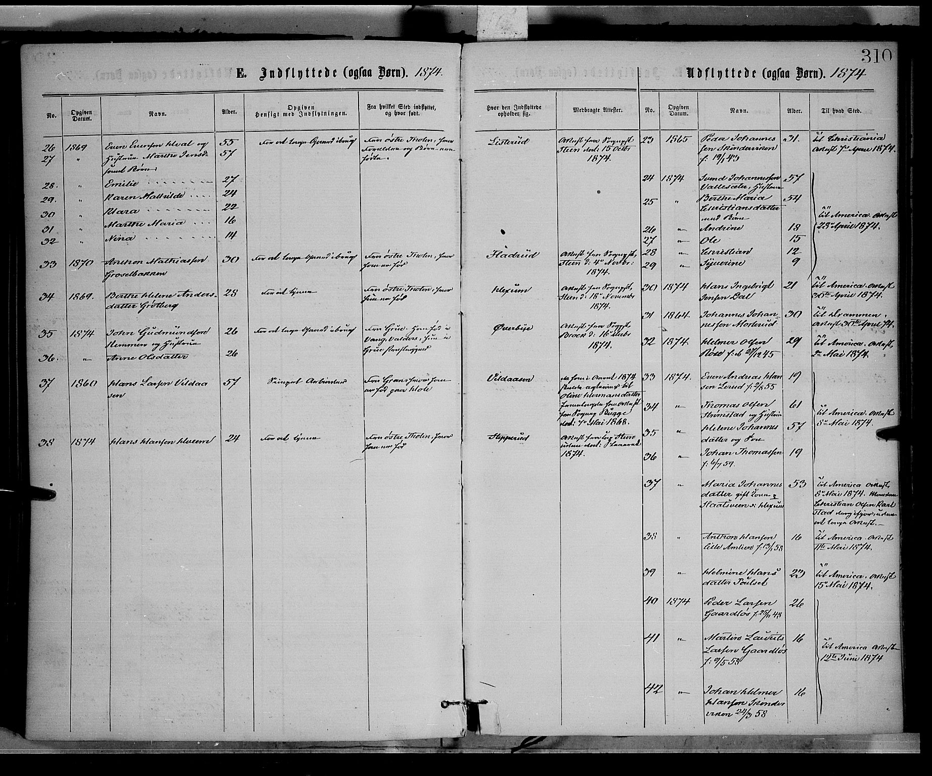 Vestre Toten prestekontor, AV/SAH-PREST-108/H/Ha/Haa/L0008: Parish register (official) no. 8, 1870-1877, p. 310