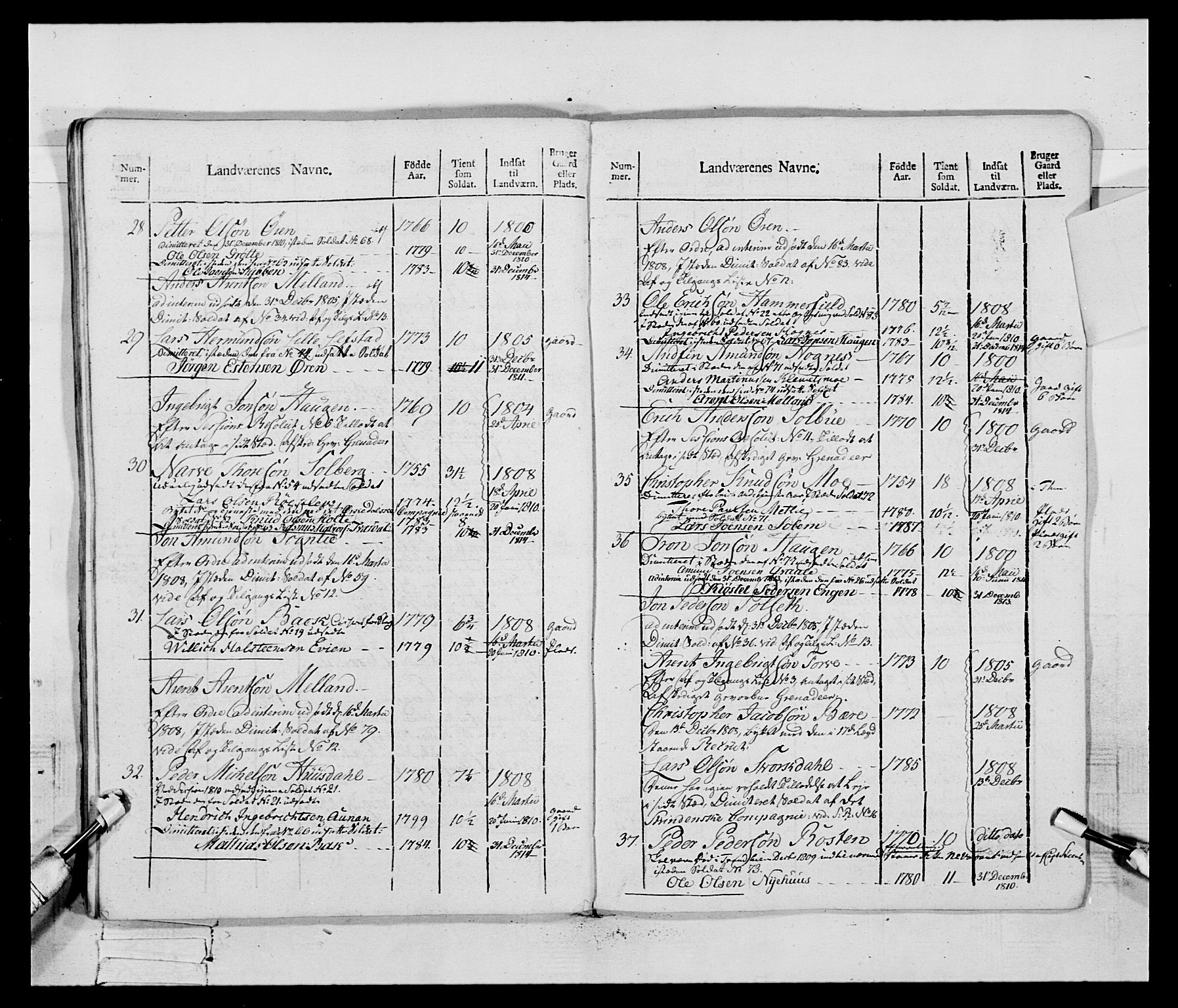 Generalitets- og kommissariatskollegiet, Det kongelige norske kommissariatskollegium, AV/RA-EA-5420/E/Eh/L0083c: 2. Trondheimske nasjonale infanteriregiment, 1810, p. 84