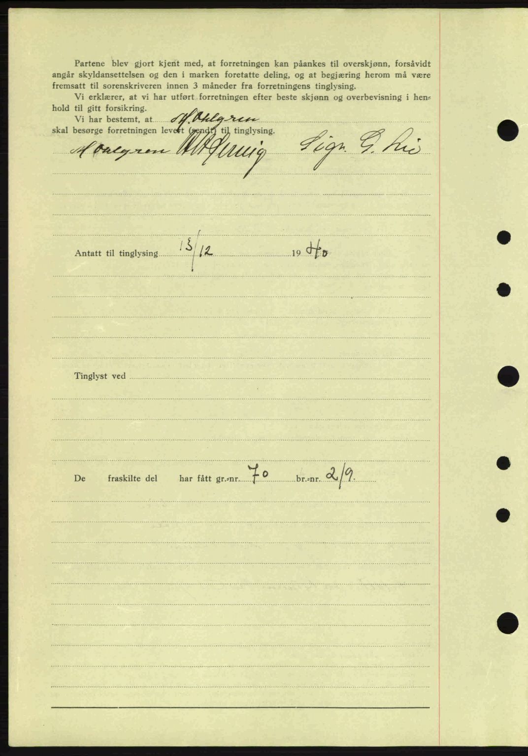 Idd og Marker sorenskriveri, AV/SAO-A-10283/G/Gb/Gbb/L0004: Mortgage book no. A4, 1940-1941, Diary no: : 1284/1940