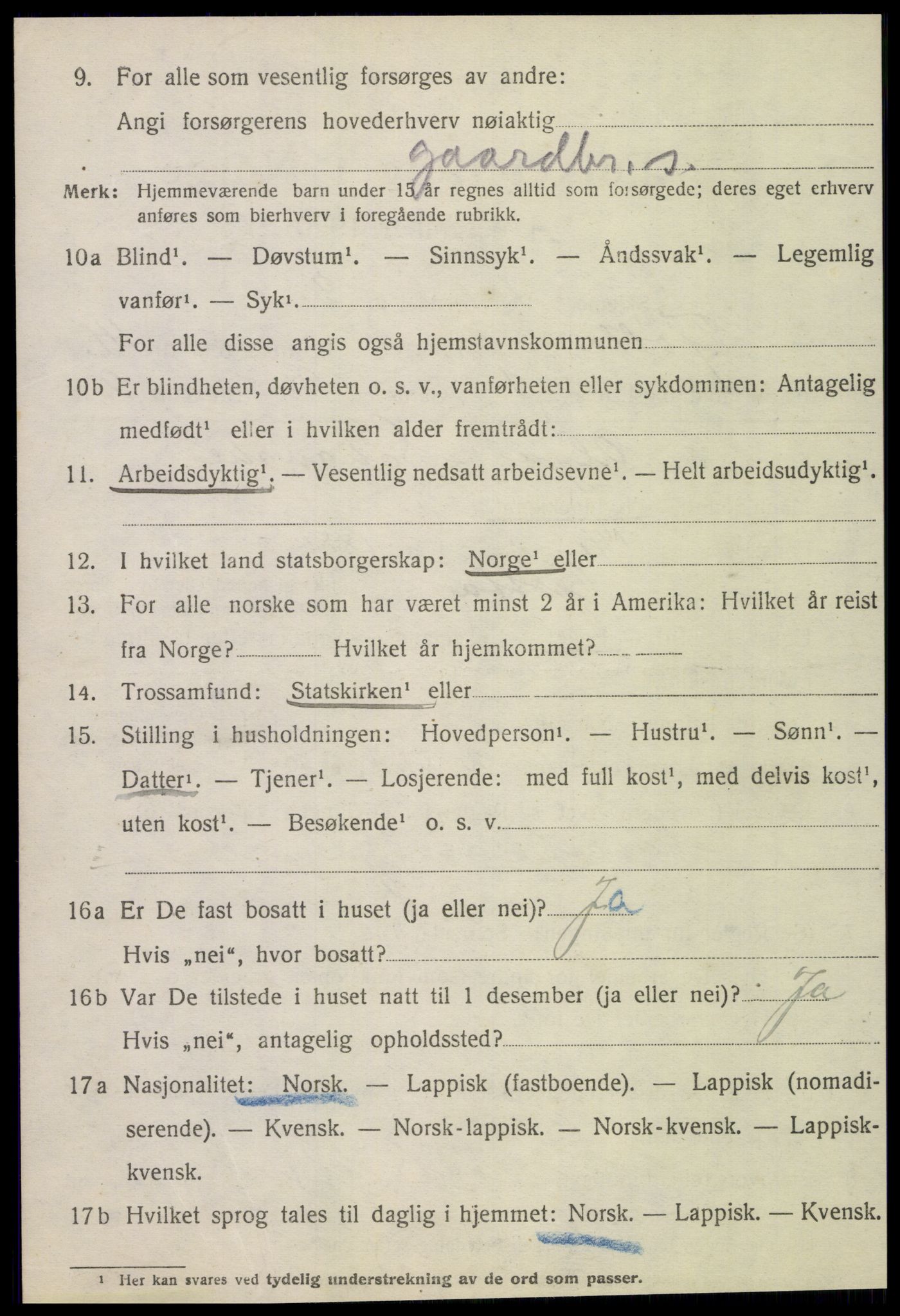 SAT, 1920 census for Tjøtta, 1920, p. 5378