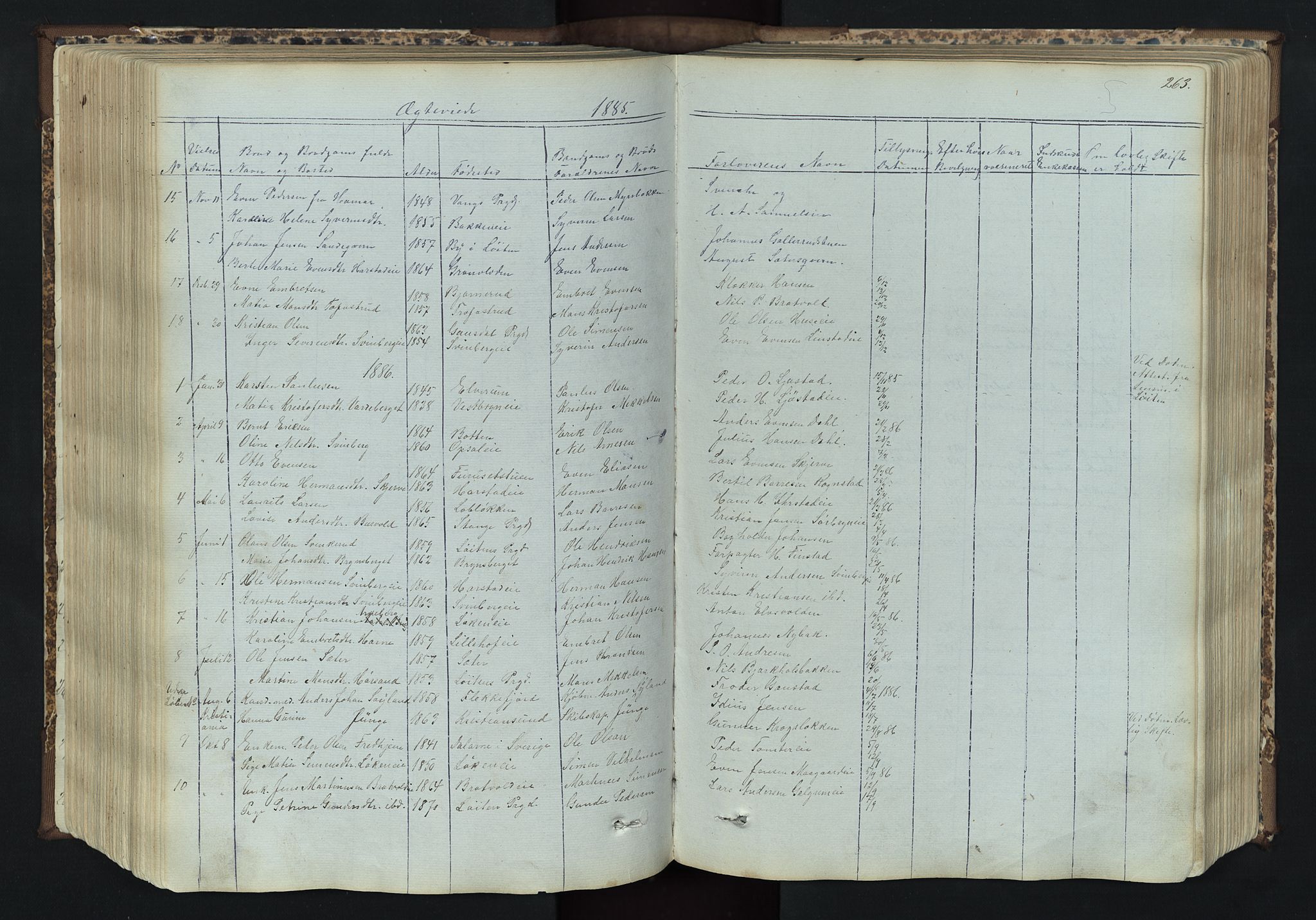 Romedal prestekontor, AV/SAH-PREST-004/L/L0011: Parish register (copy) no. 11, 1867-1895, p. 263