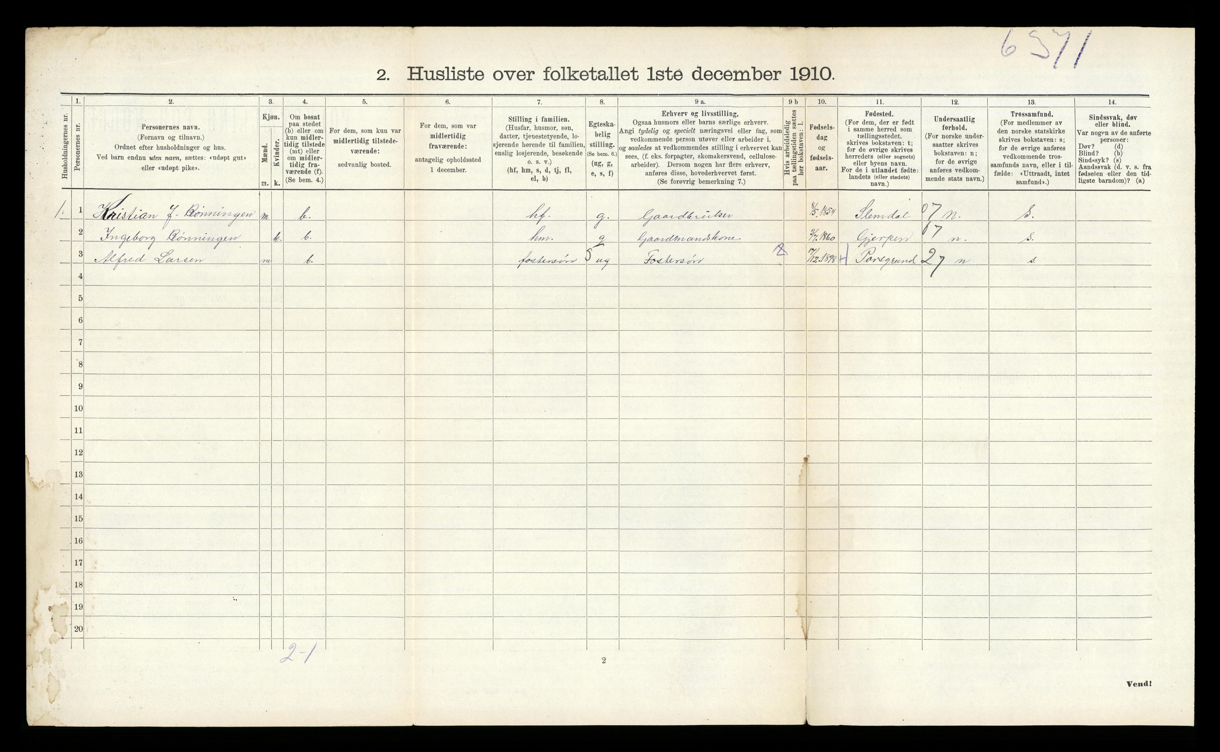 RA, 1910 census for Eidanger, 1910, p. 830