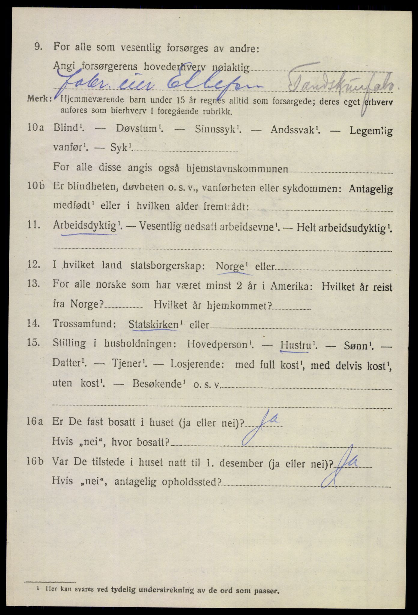 SAKO, 1920 census for Stokke, 1920, p. 2439